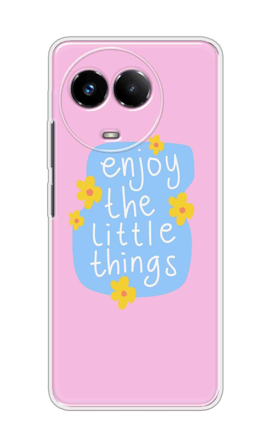 Coberta Back Cover For Realme Narzo 60x 5G Back Cover Stylish Case - Enjoy the Little Things in Pink Design D16504