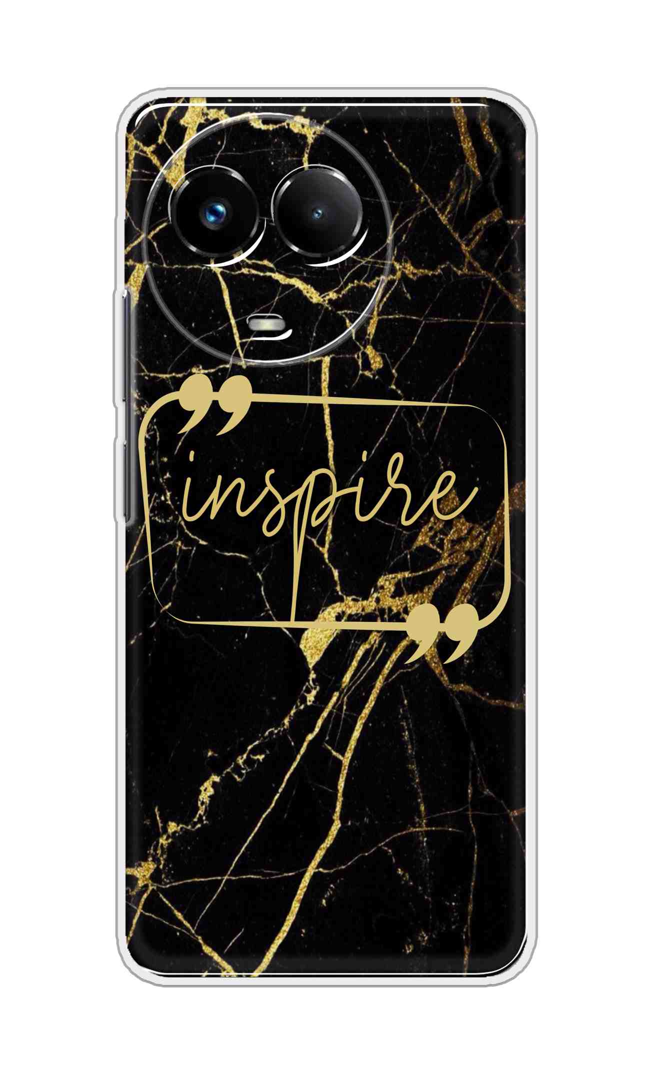 Coberta Back Cover For Realme Narzo 60x 5G Back Cover Stylish Case - Inspire in Golden Marble Design D16509