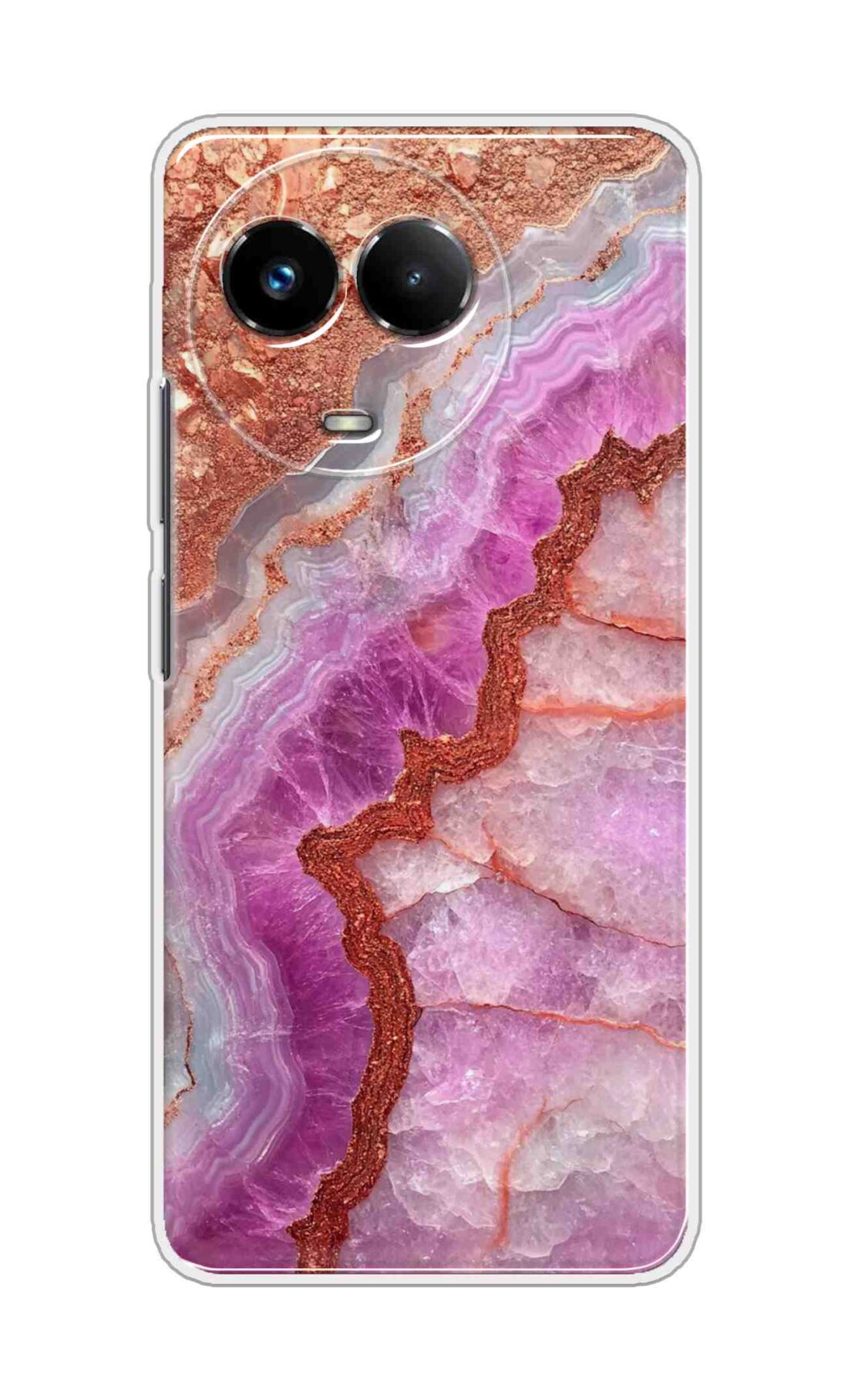 Coberta Back Cover For Realme Narzo 60x 5G Back Cover Stylish Case - Multicolour Marble Design D16532