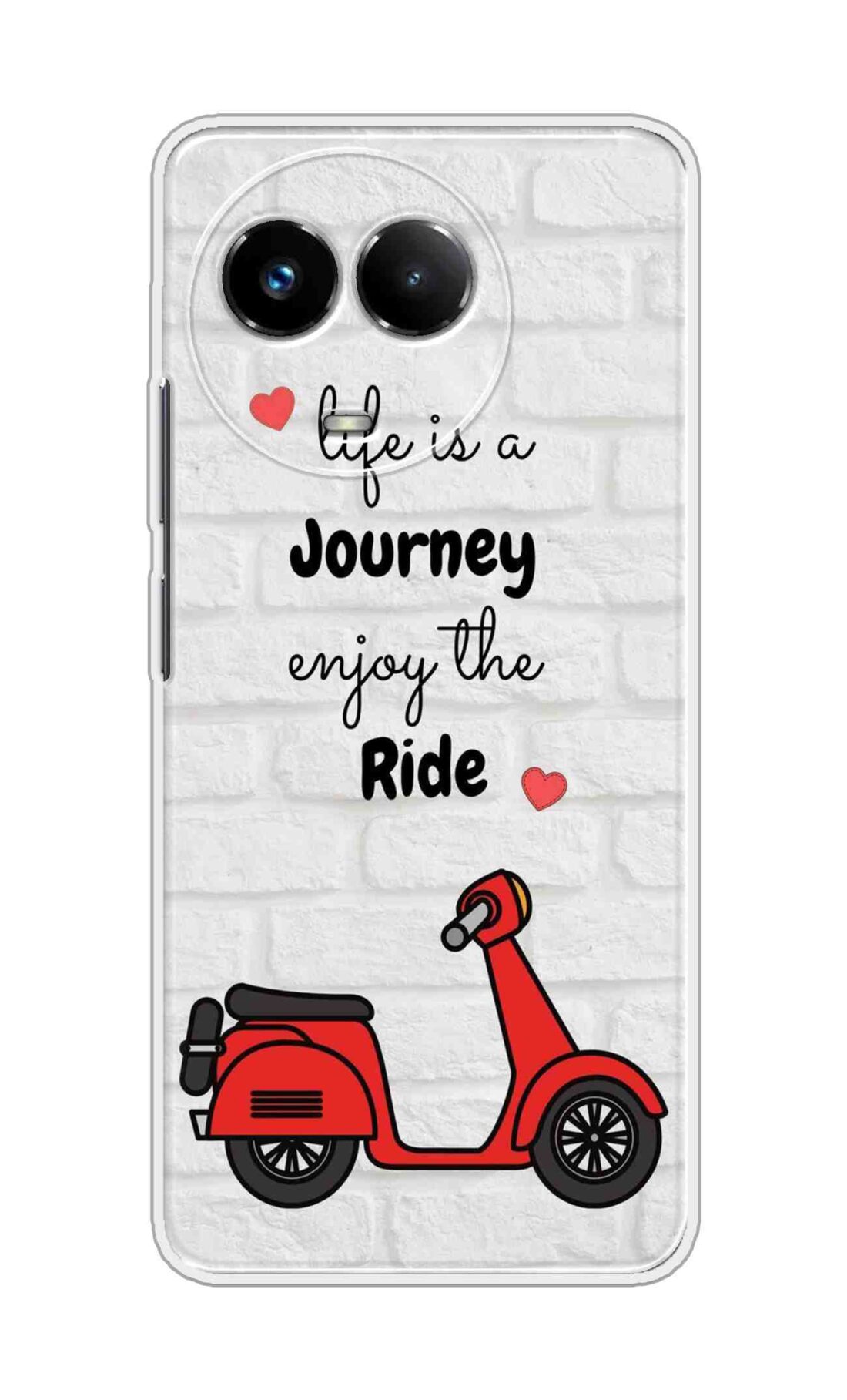 Coberta Back Cover For Realme Narzo 60x 5G Back Cover Stylish Case - Life is a Journey Enjoy the Ride Design D16541