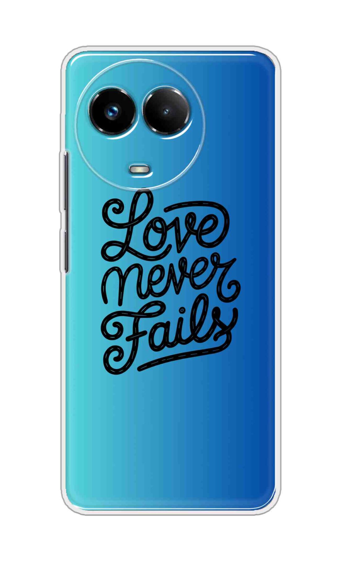 Coberta Back Cover For Realme Narzo 60x 5G Back Cover Stylish Case - Love Never Fails in Blue Design D16643