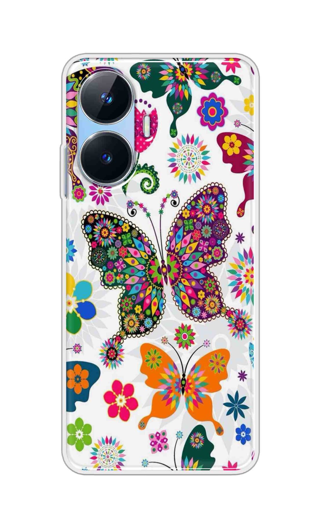 Coberta Back Cover For Realme Narzo N55 Back Cover Stylish Case - Colourful Butterflyes Design D11038