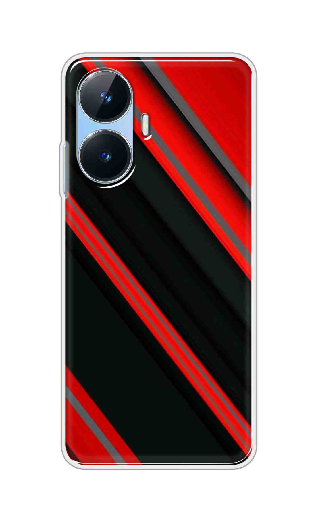 Coberta Back Cover For Realme Narzo N55 Back Cover Stylish Case - Red and Black 3D Pattern Design D16461