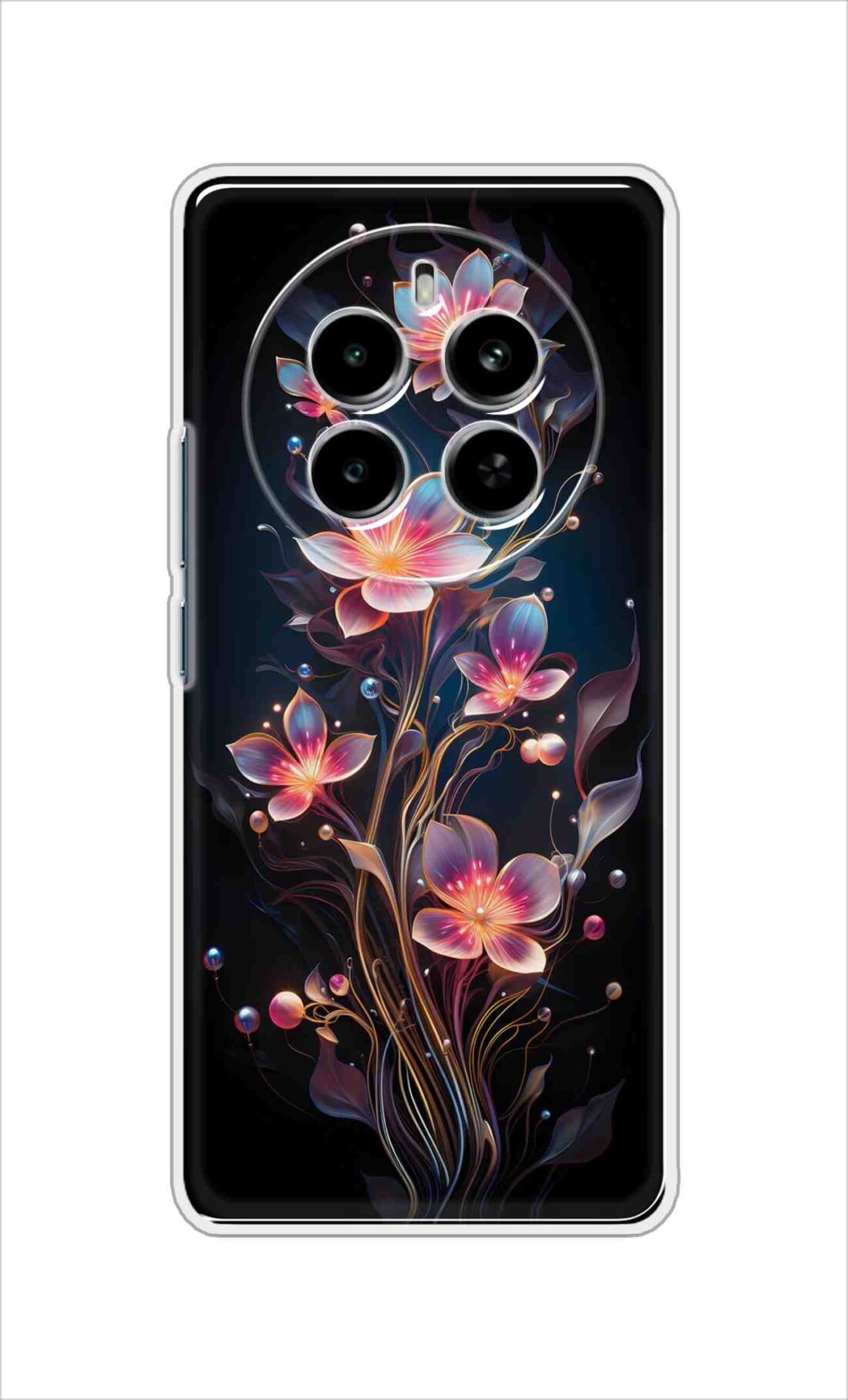 Coberta Back Cover For Realme P1 5G Back Cover Stylish Case - Asthetic Flowers in Black Design D16523