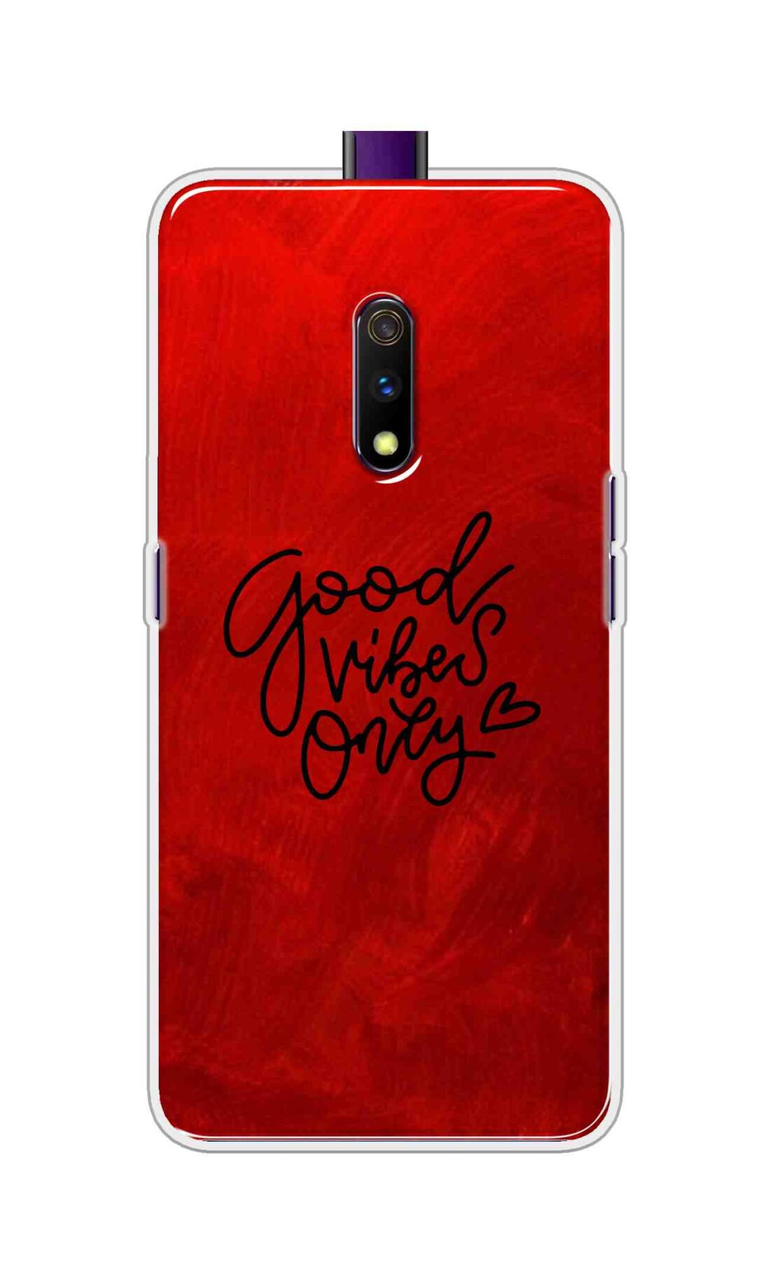 Coberta Back Cover For Realme X Back Cover Stylish Case - Good Vibes Only in Red Design D16507