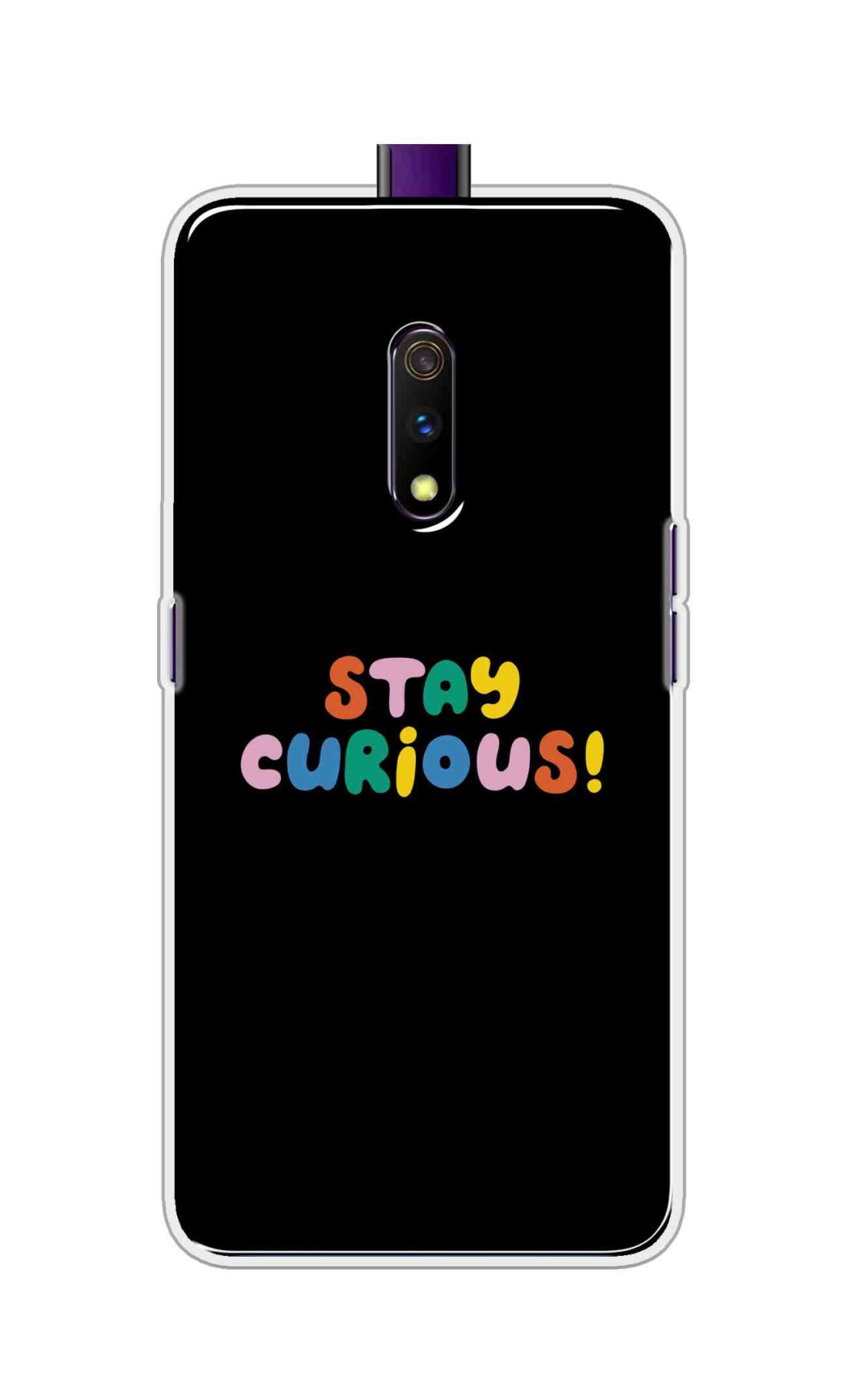 Coberta Back Cover For Realme X Back Cover Stylish Case - Stay Curious in Black Design D16515