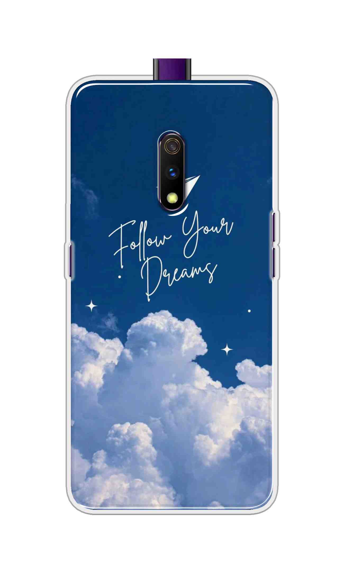 Coberta Back Cover For Realme X Back Cover Stylish Case - Follow Your Dreams in Sky Design D16531