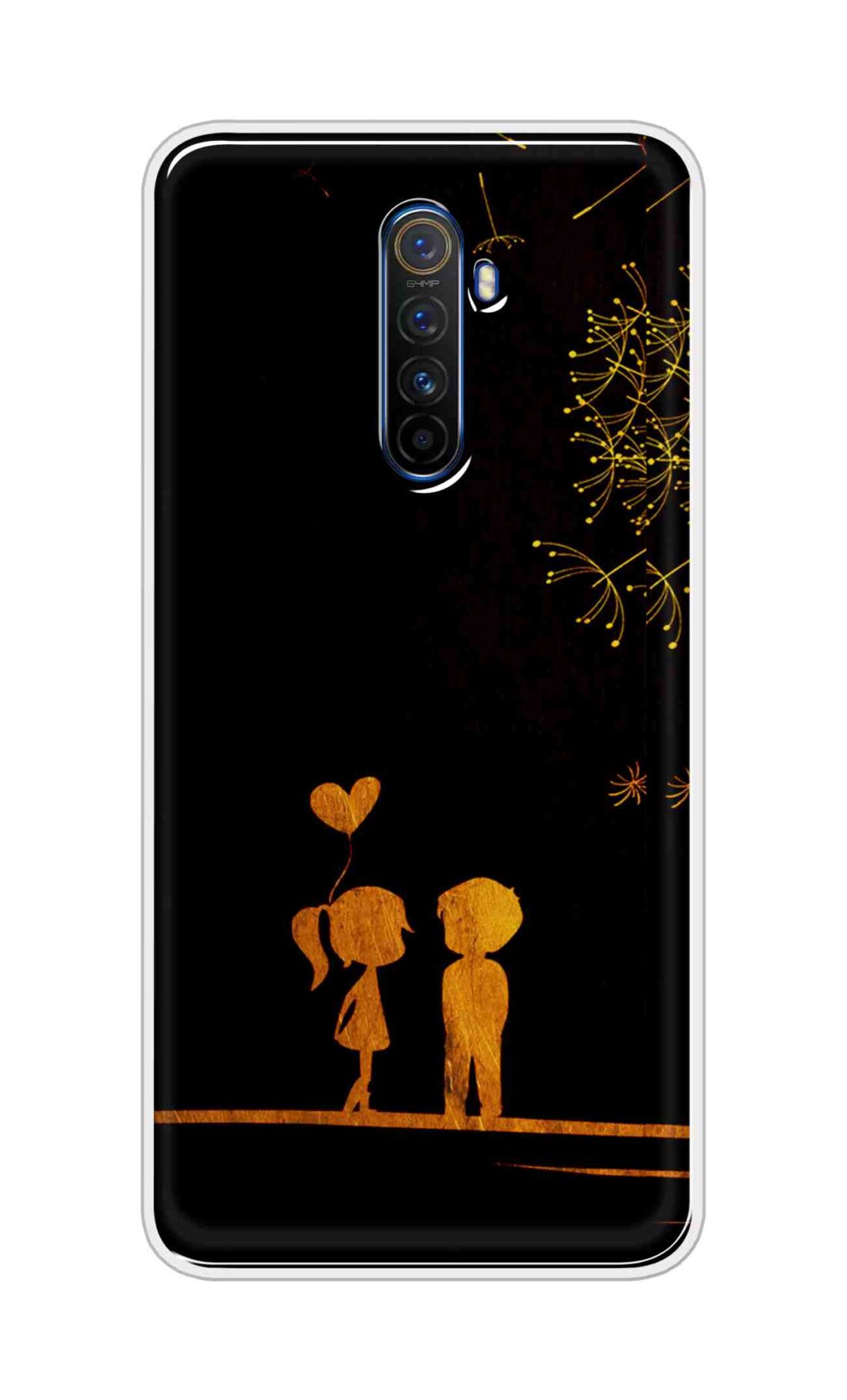Coberta Back Cover For Realme X2 Pro Back Cover Stylish Case - Girl and Boy Love in Black Design D11017