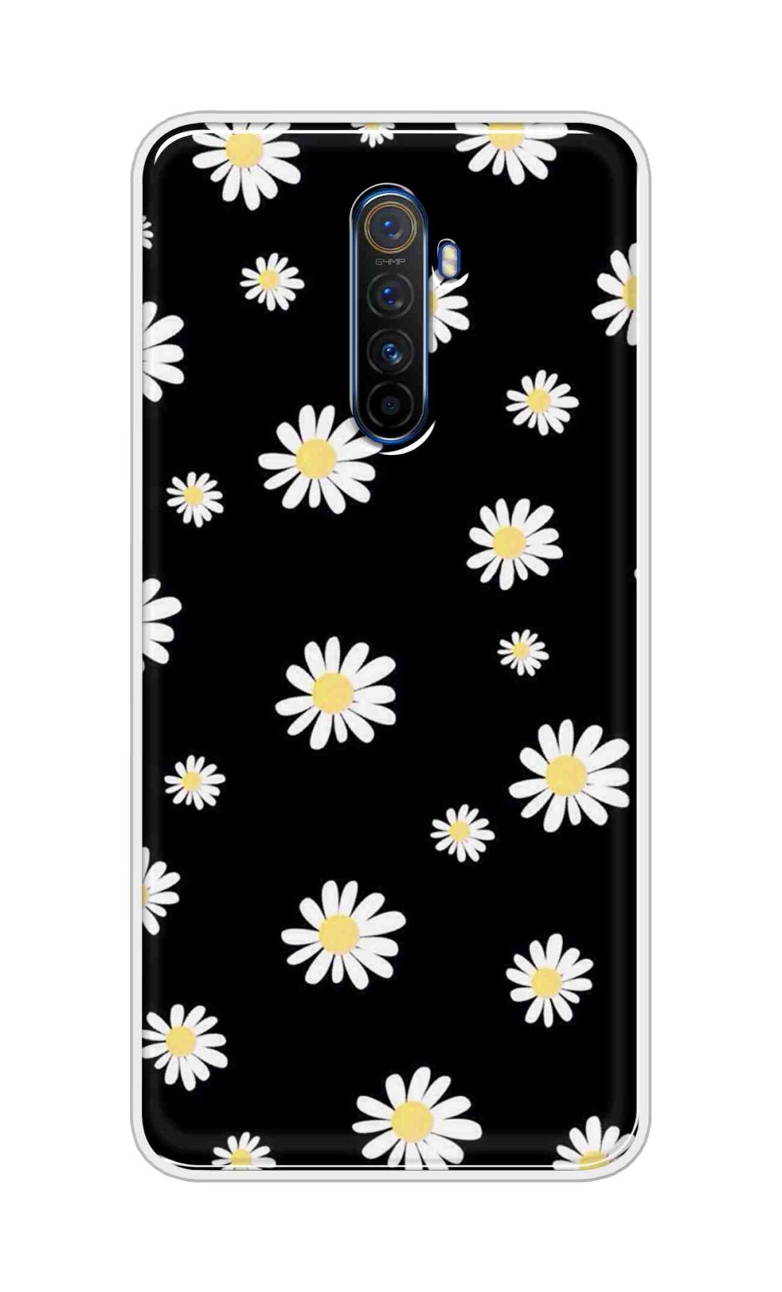 Coberta Back Cover For Realme X2 Pro Back Cover Stylish Case - Sun Flowers in Black Design D11094