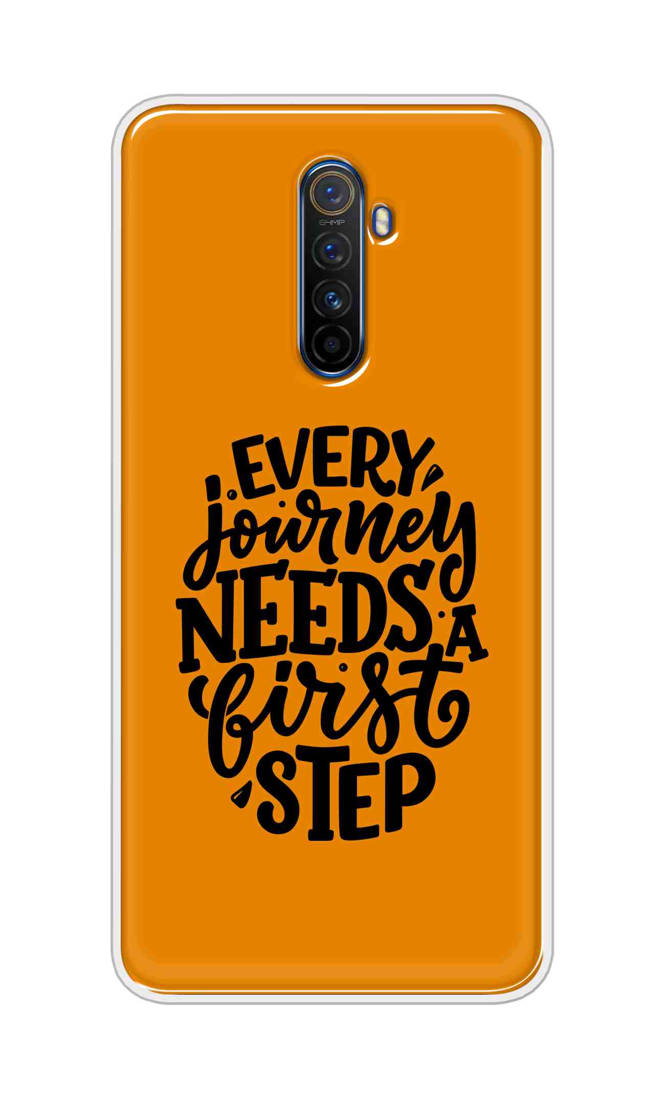 Coberta Back Cover For Realme X2 Pro Back Cover Stylish Case - Every Journey Needs a First Step in Orange Design D16503