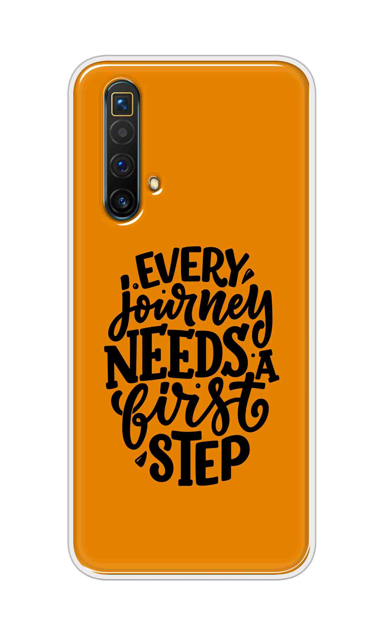 Coberta Back Cover For Realme X3 Superzoom Back Cover Stylish Case - Every Journey Needs a First Step in Orange Design D16503