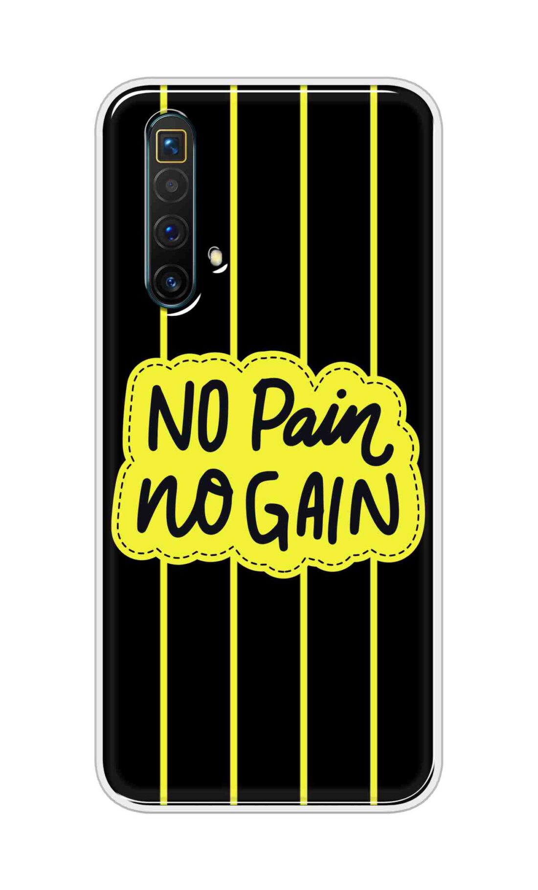 Coberta Back Cover For Realme X3 Superzoom Back Cover Stylish Case - No Pain No Gain in Yellow Design D16508