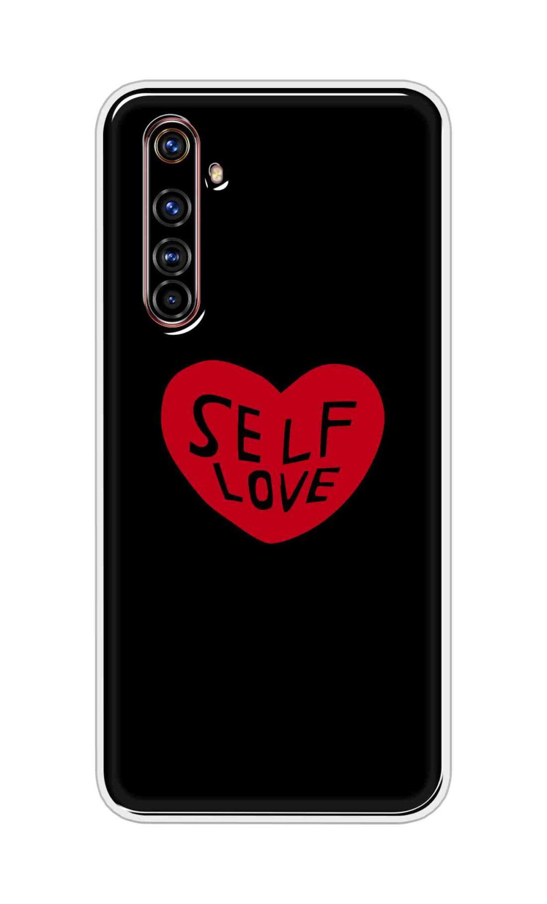 Coberta Back Cover For Realme X50 Pro Back Cover Stylish Case - Self Love Heart in Black Design D16516