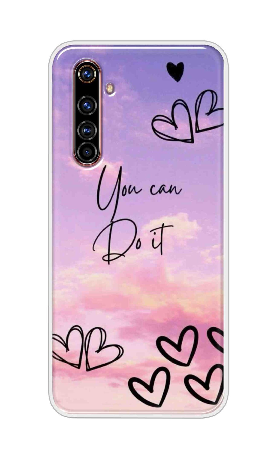Coberta Back Cover For Realme X50 Pro Back Cover Stylish Case - You Can Do It and Hearts Design D16539