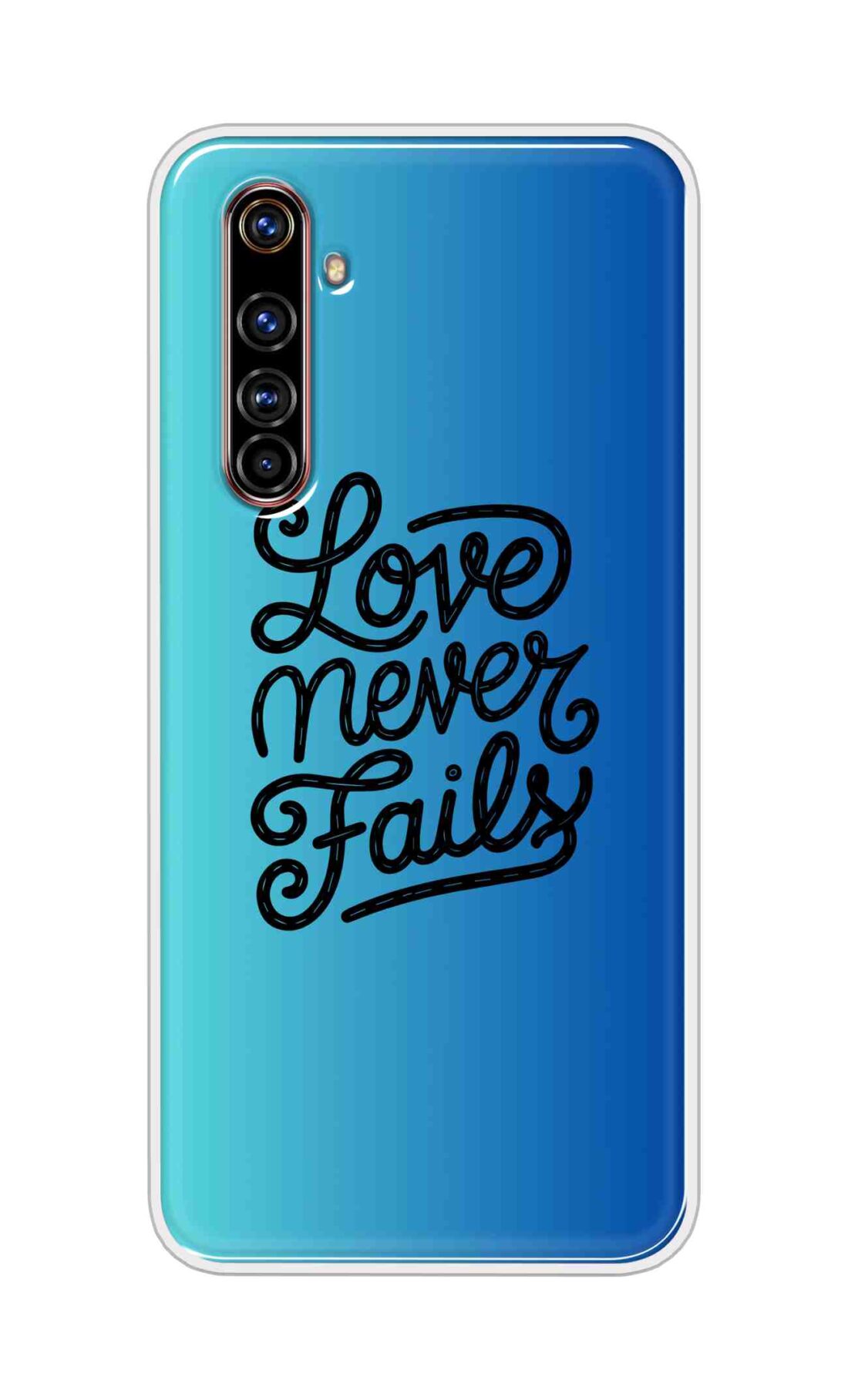 Coberta Back Cover For Realme X50 Pro Back Cover Stylish Case - Love Never Fails in Blue Design D16643