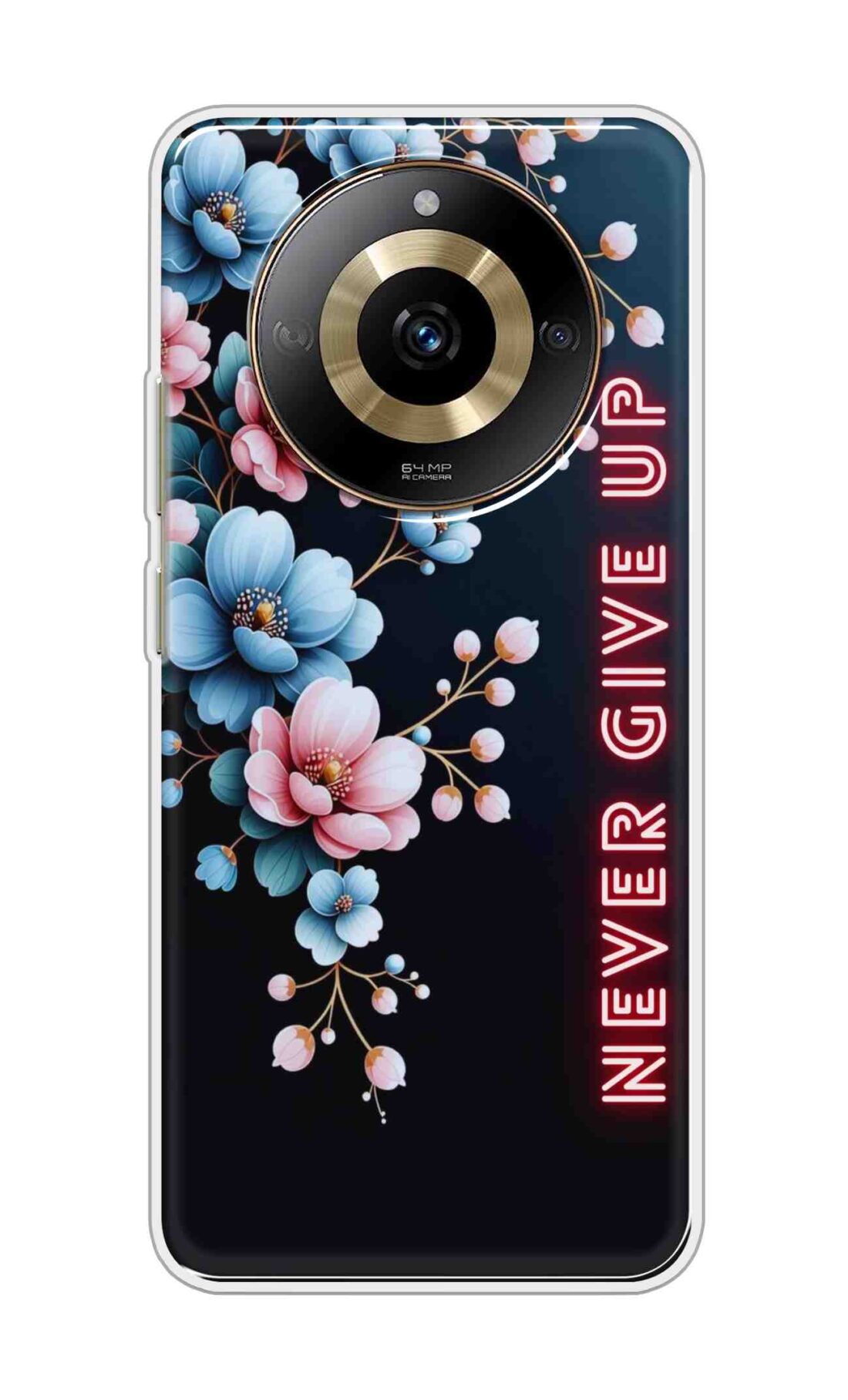 Coberta Back Cover For Realme narzo 60 5G Back Cover Stylish Case - Never Give Up with Flowers Design D16500