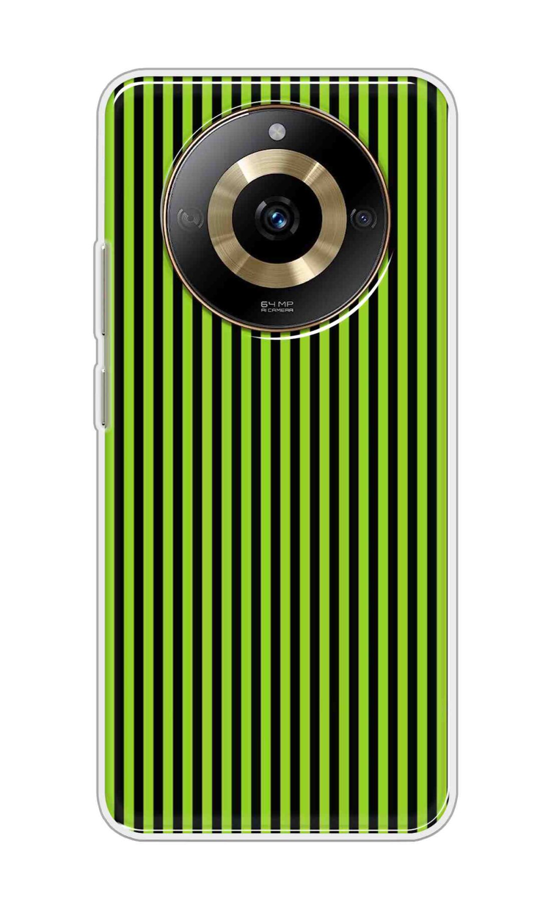 Coberta Back Cover For Realme narzo 60 5G Back Cover Stylish Case - Green and Black Liner Design D16511