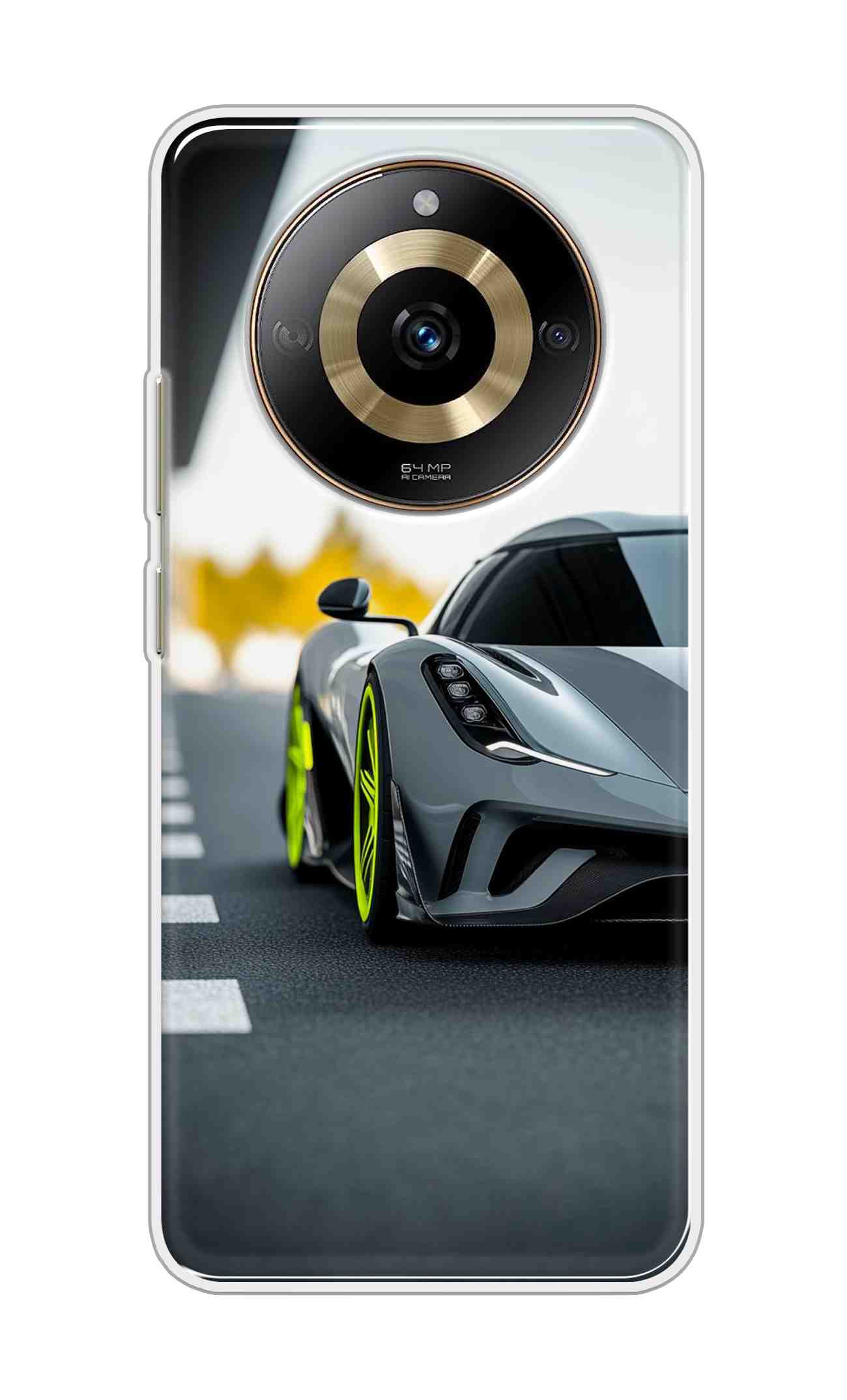 Coberta Back Cover For Realme narzo 60 5G Back Cover Stylish Case - Siliver Car Design D16614