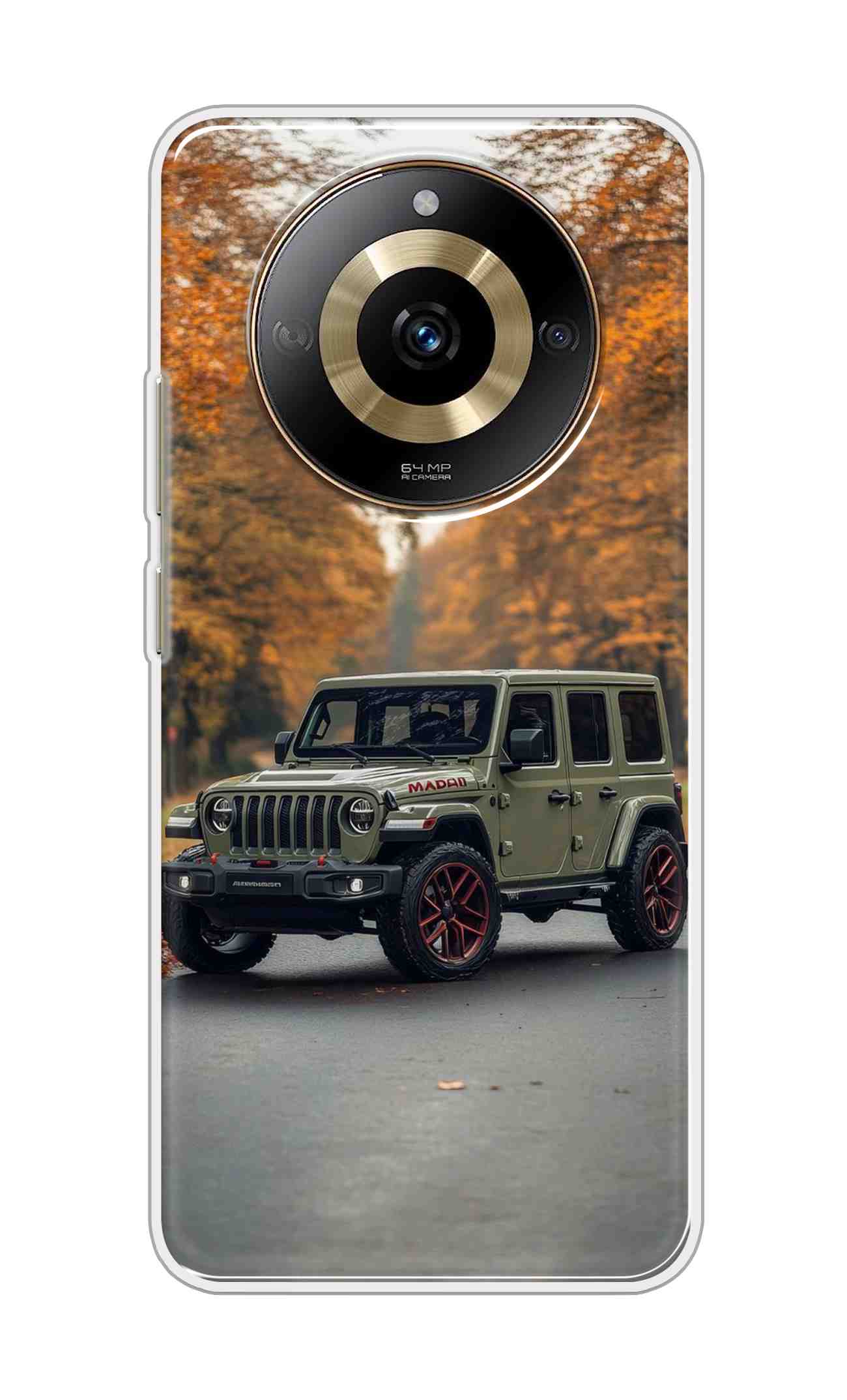 Coberta Back Cover For Realme narzo 60 5G Back Cover Stylish Case - Green Jeep Design D16620