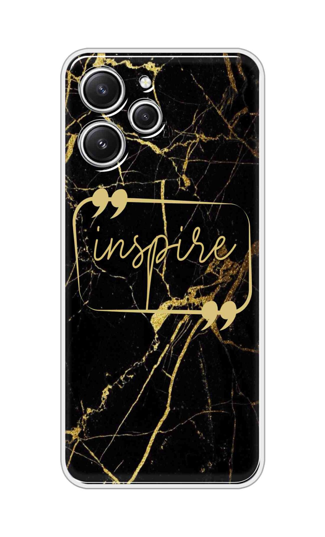 Coberta Back Cover For Redmi 12 4G Back Cover Stylish Case - Inspire in Golden Marble Design D16509
