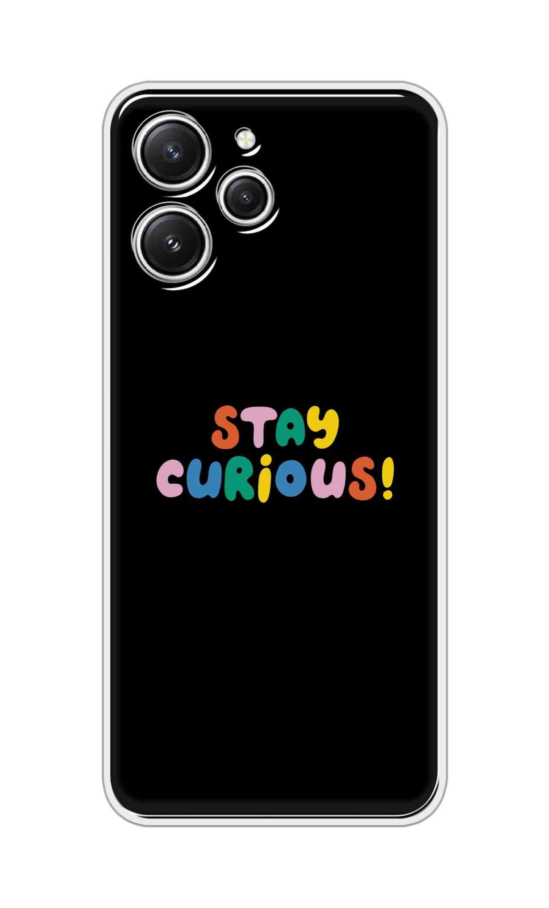 Coberta Back Cover For Redmi 12 4G Back Cover Stylish Case - Stay Curious in Black Design D16515