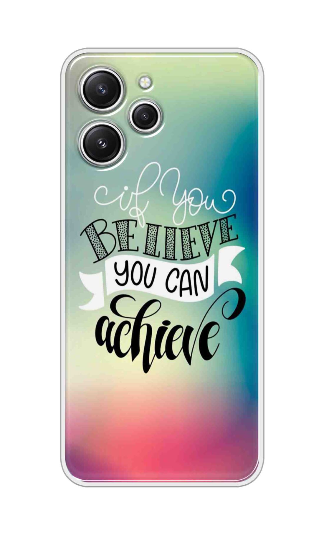 Coberta Back Cover For Redmi 12 4G Back Cover Stylish Case - If You Believe You Can Achieve Text Design D16554