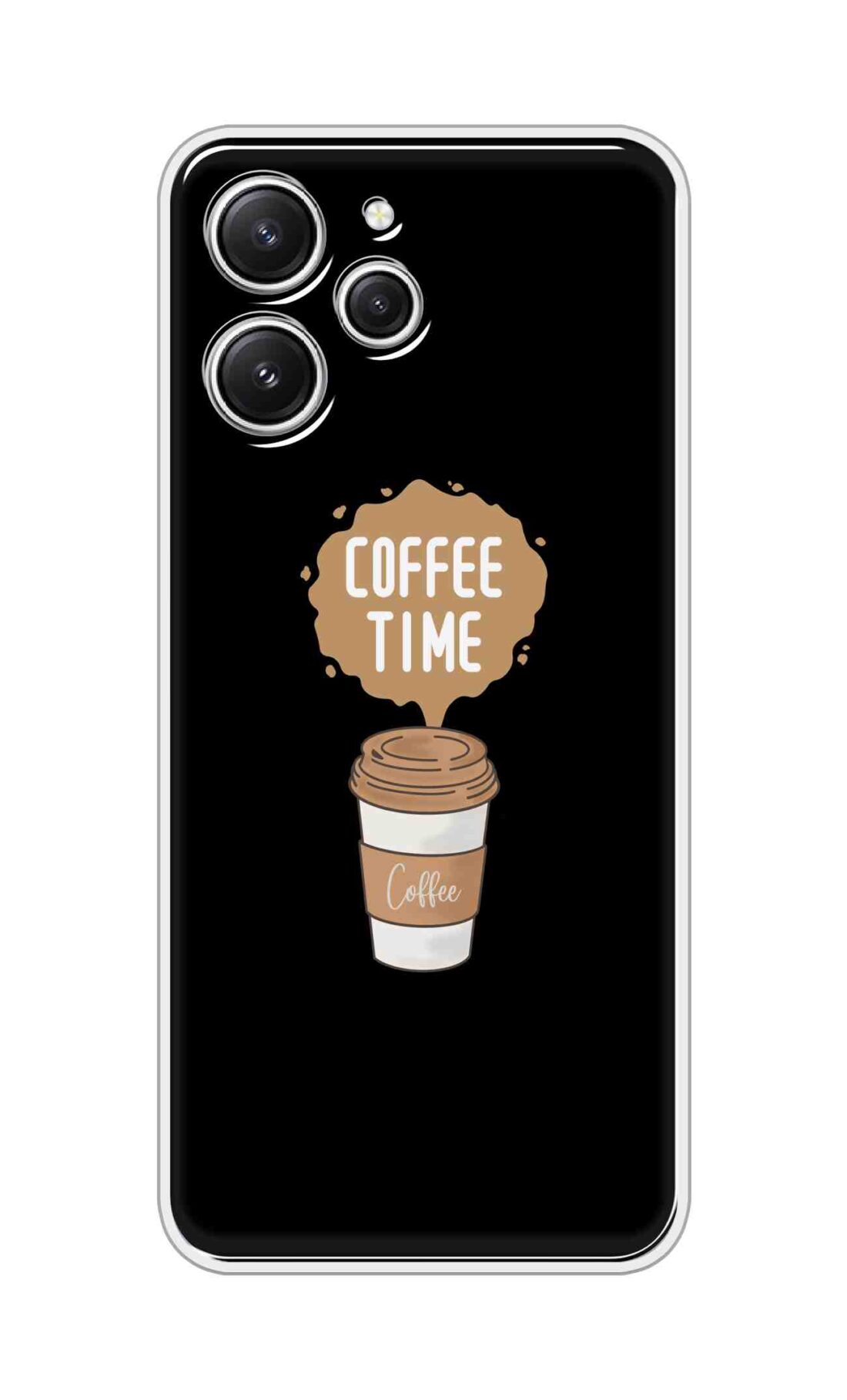 Coberta Back Cover For Redmi 12 4G Back Cover Stylish Case - Coffee Time in Black Design D16647