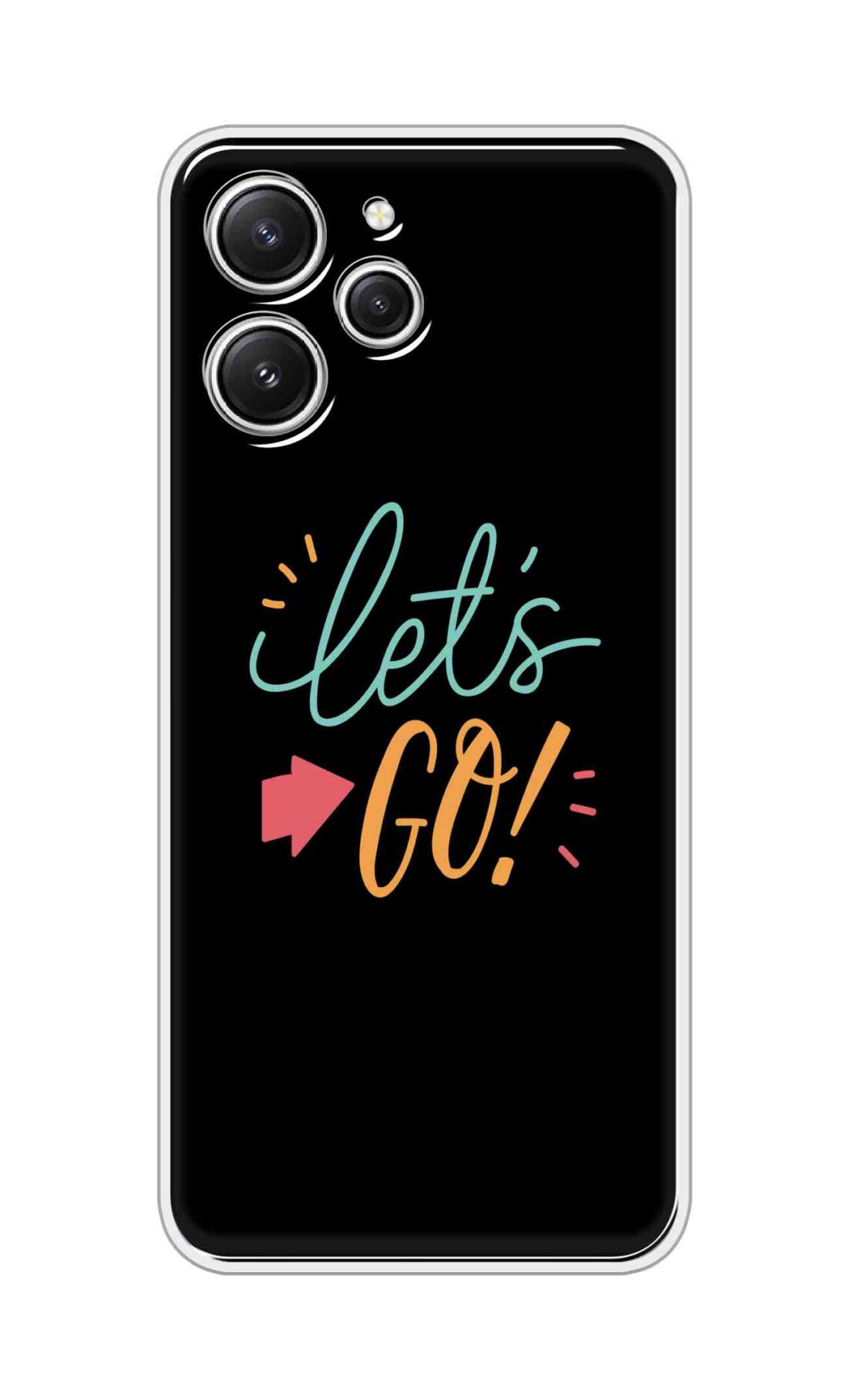 Coberta Back Cover For Redmi 12 4G Back Cover Stylish Case - Lets Go in Black Design Design D16650