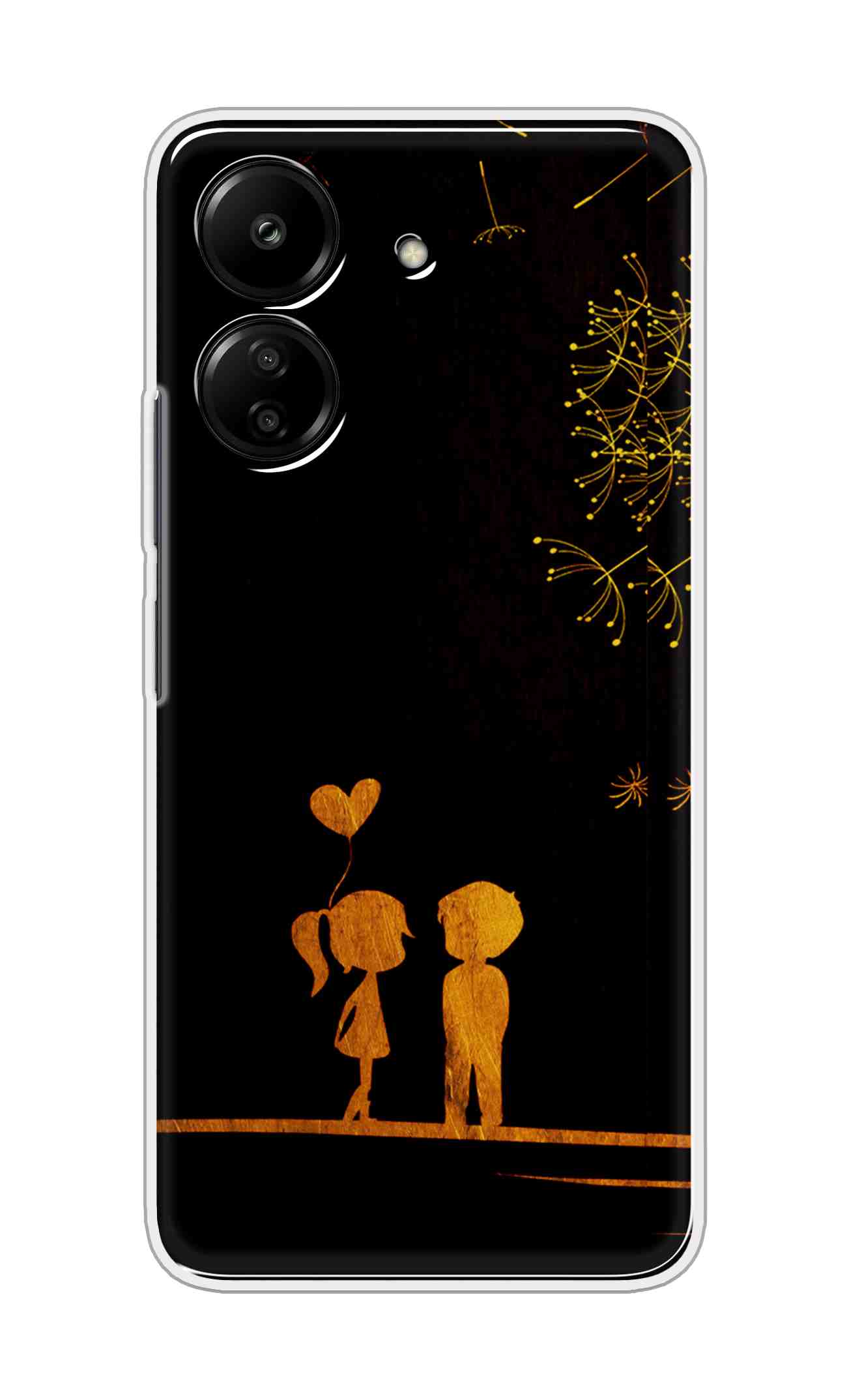 Coberta Back Cover For Redmi 13C 4G Back Cover Stylish Case - Girl and Boy Love in Black Design D11017