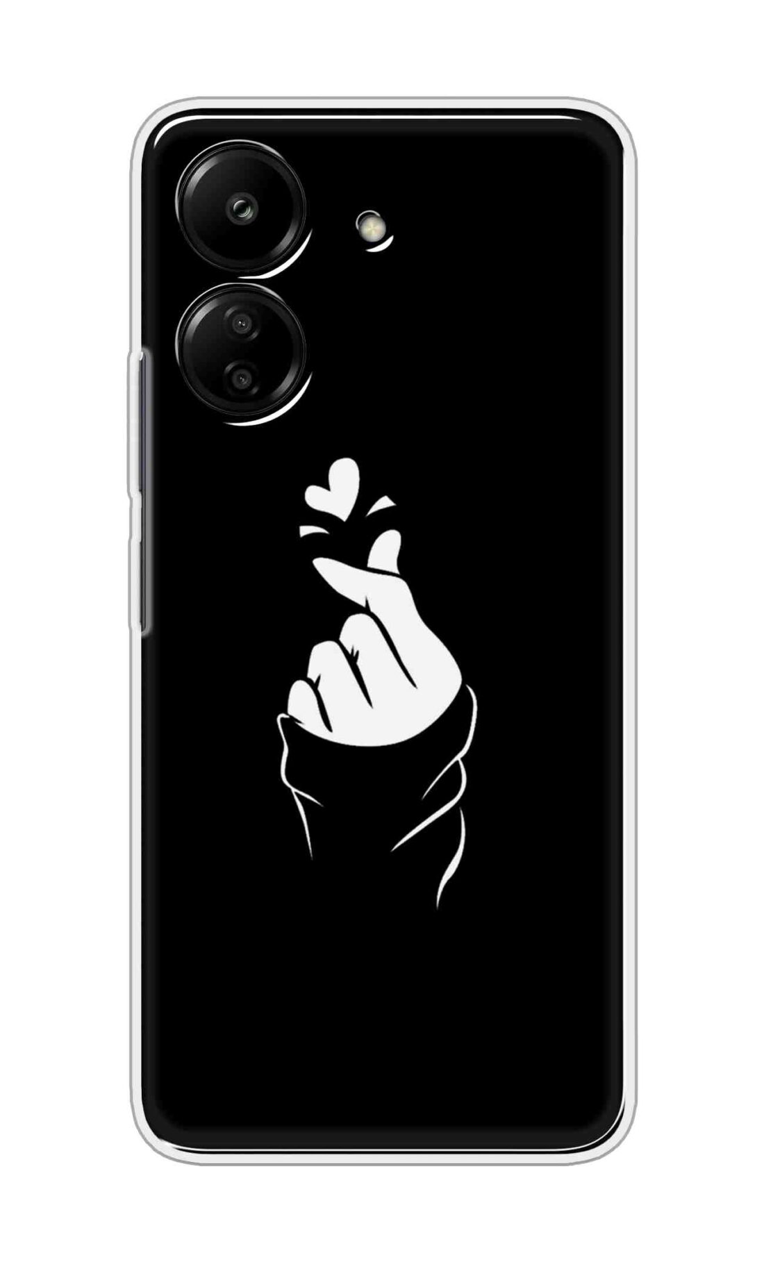 Coberta Back Cover For Redmi 13C 4G Back Cover Stylish Case - Black Korean Heart Design D11802