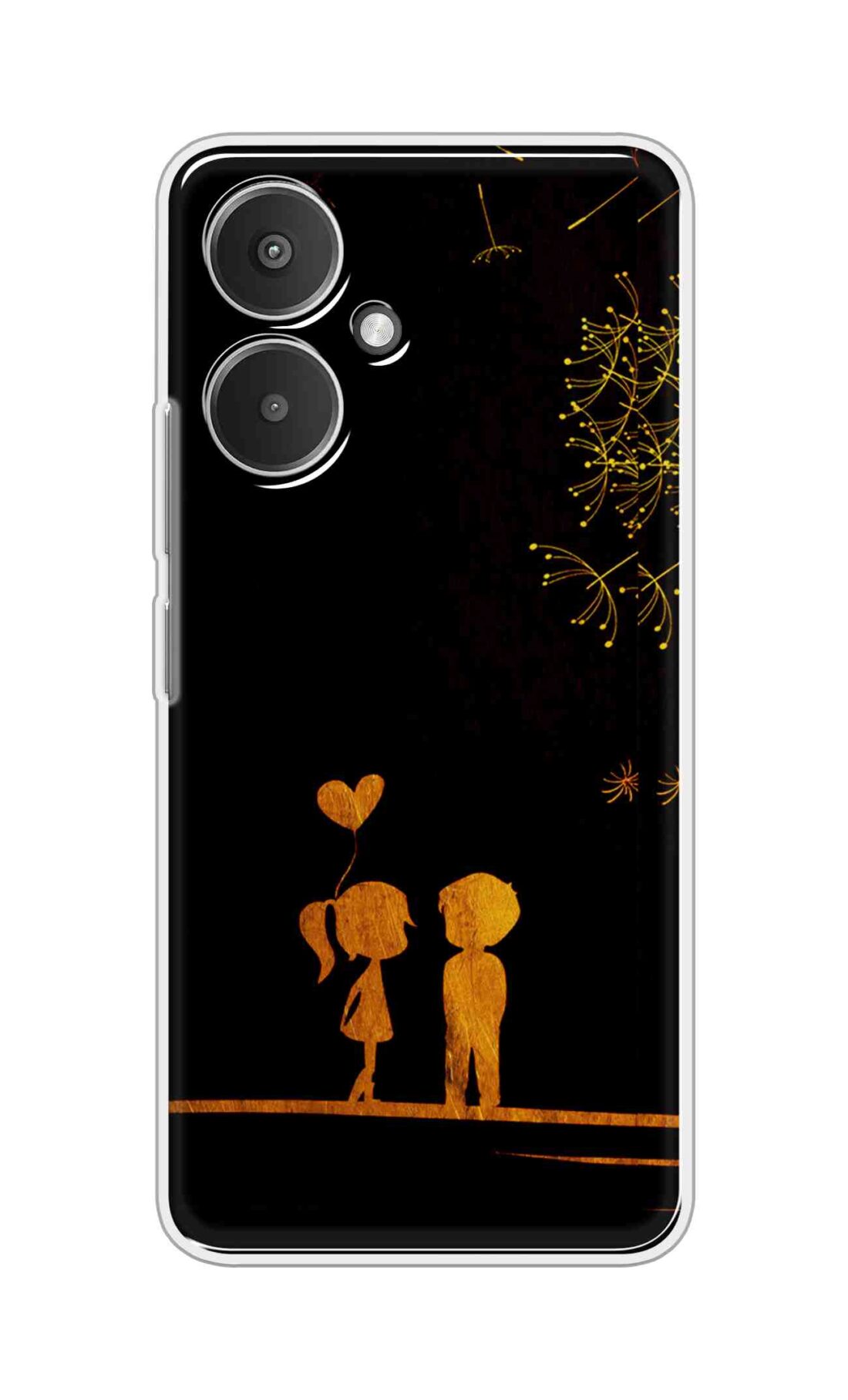Coberta Back Cover For Redmi 13C 5G Back Cover Stylish Case - Girl and Boy Love in Black Design D11017
