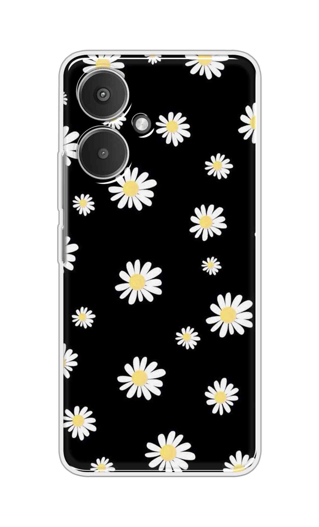 Coberta Back Cover For Redmi 13C 5G Back Cover Stylish Case - Sun Flowers in Black Design D11094