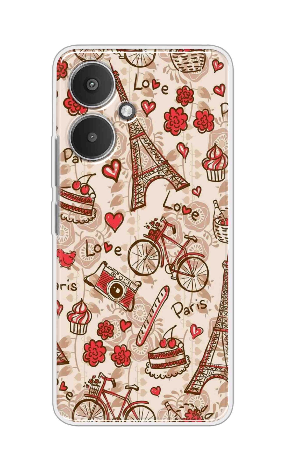 Coberta Back Cover For Redmi 13C 5G Back Cover Stylish Case - Paris and Love Text Pattern D11626