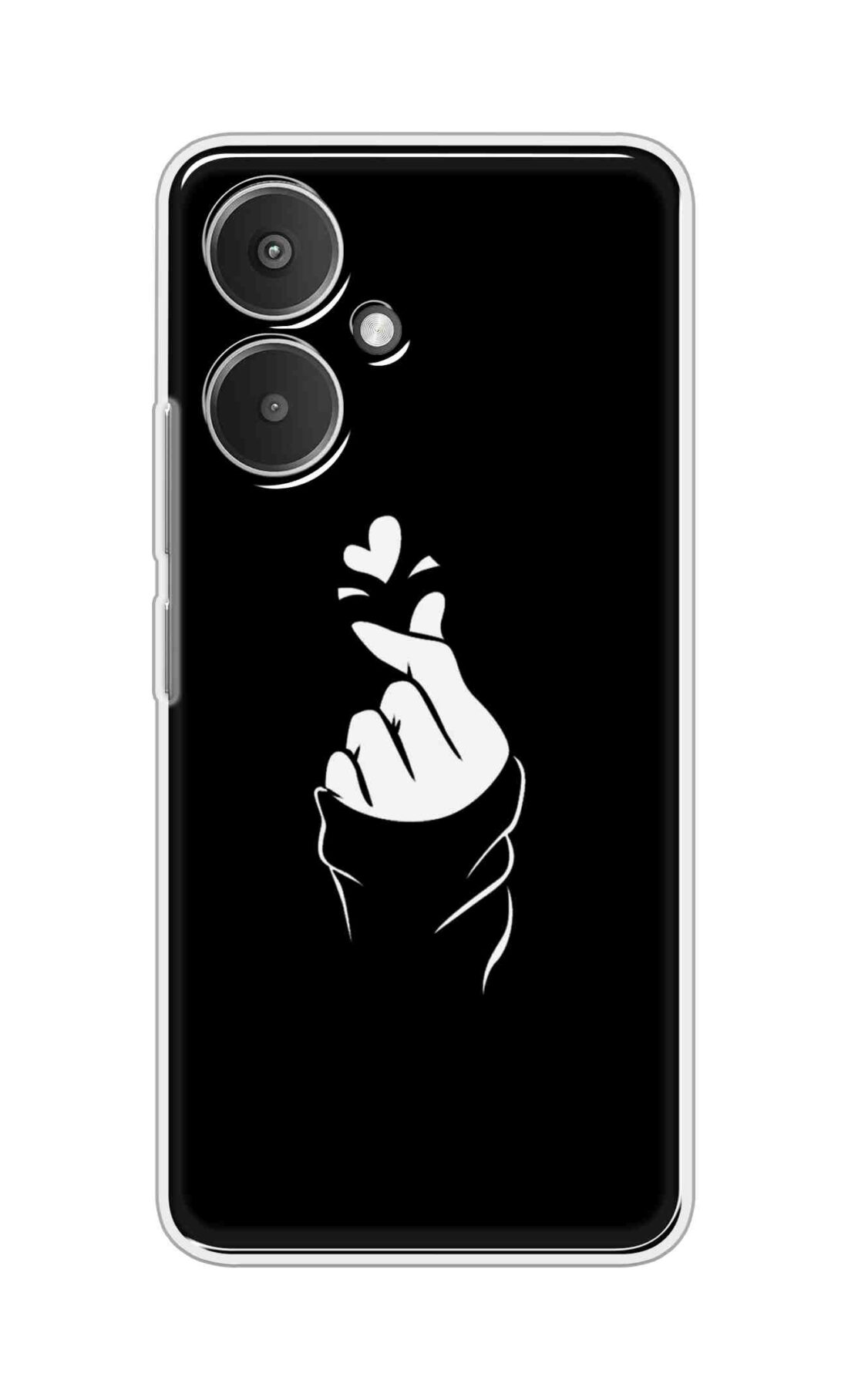 Coberta Back Cover For Redmi 13C 5G Back Cover Stylish Case - Black Korean Heart Design D11802