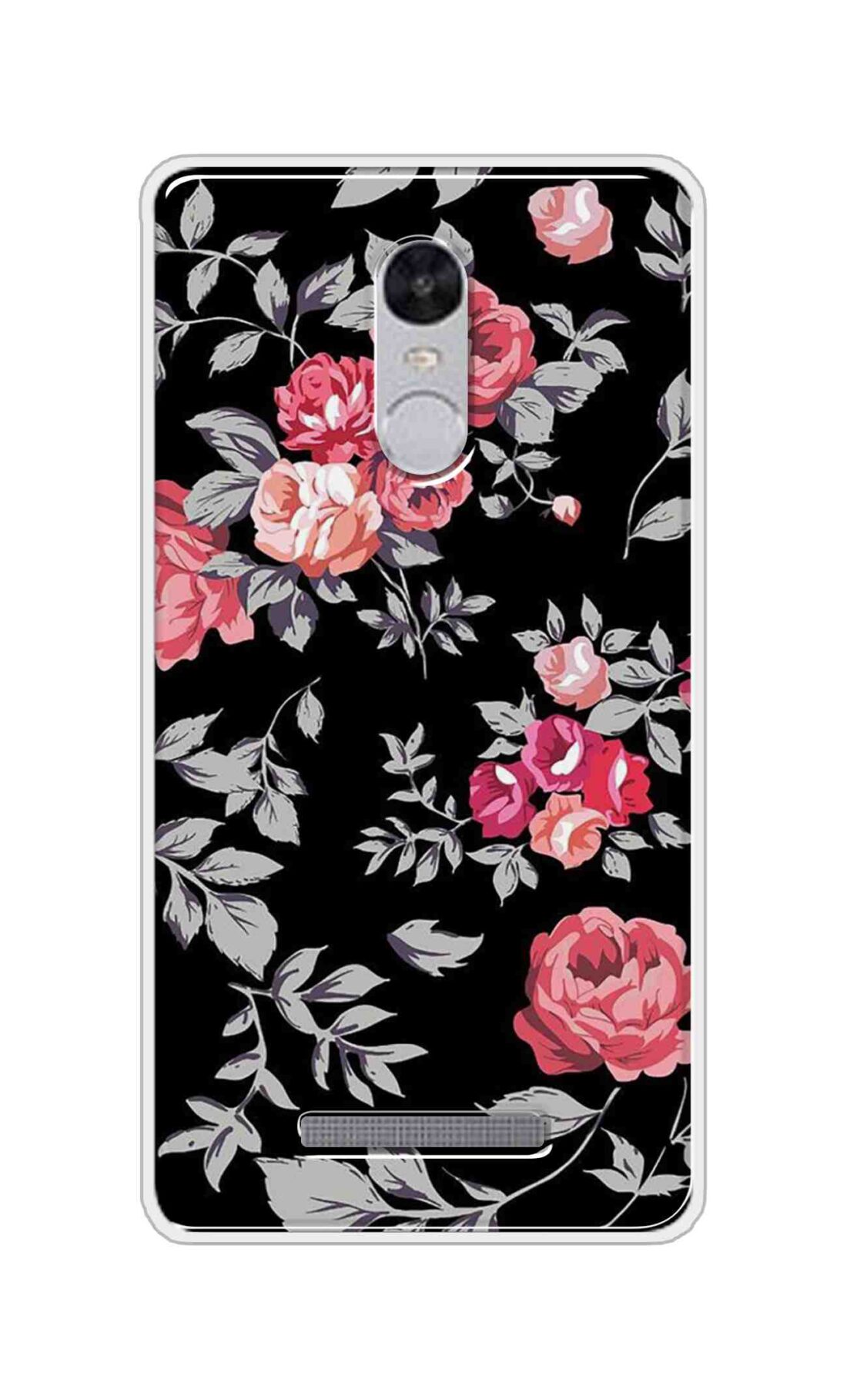 Coberta Back Cover For Xiaomi Redmi Note 3 Back Cover Stylish Case - Pink Flowers and Grey Leaves Design D11556