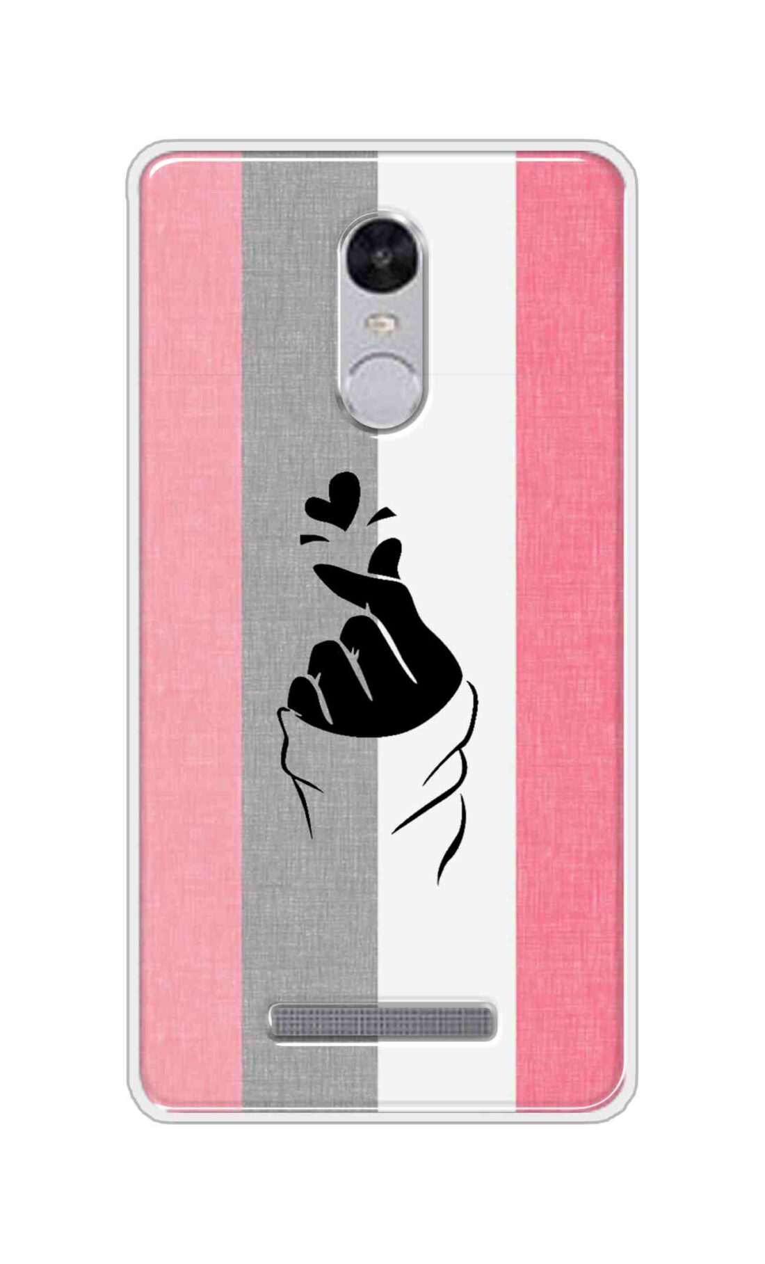 Coberta Back Cover For Xiaomi Redmi Note 3 Back Cover Stylish Case - Pink and Grey Korean Heart Design D11894