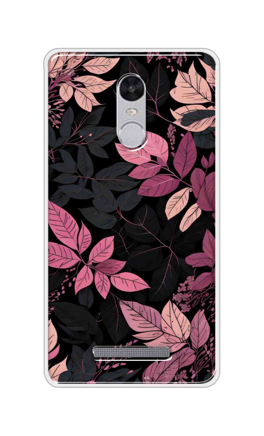 Coberta Back Cover For Xiaomi Redmi Note 3 Back Cover Stylish Case - Light Pink and Black Leaves Design D16148