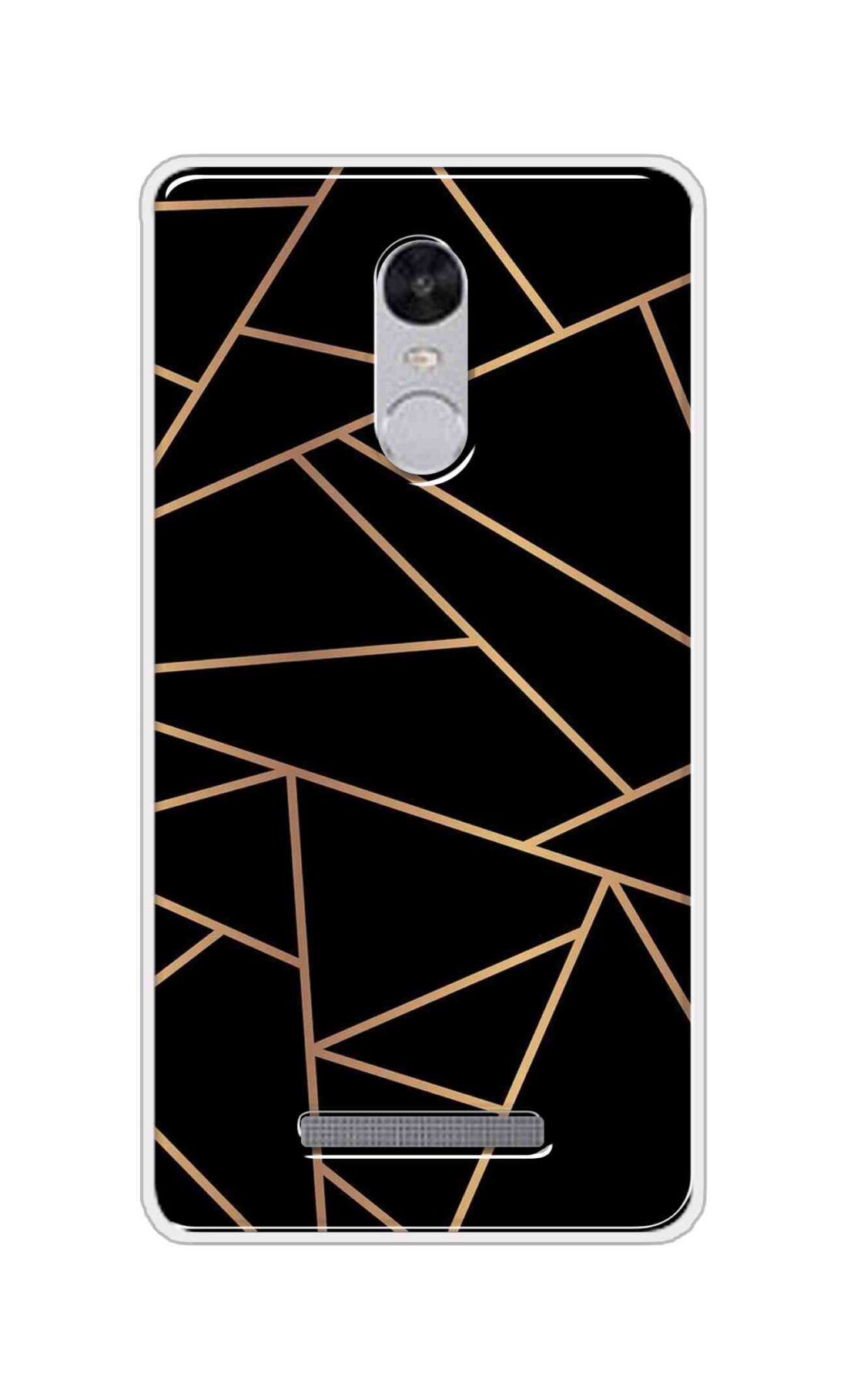 Coberta Back Cover For Xiaomi Redmi Note 3 Back Cover Stylish Case - Golden Zig Zag Pattern in Black Design D16519