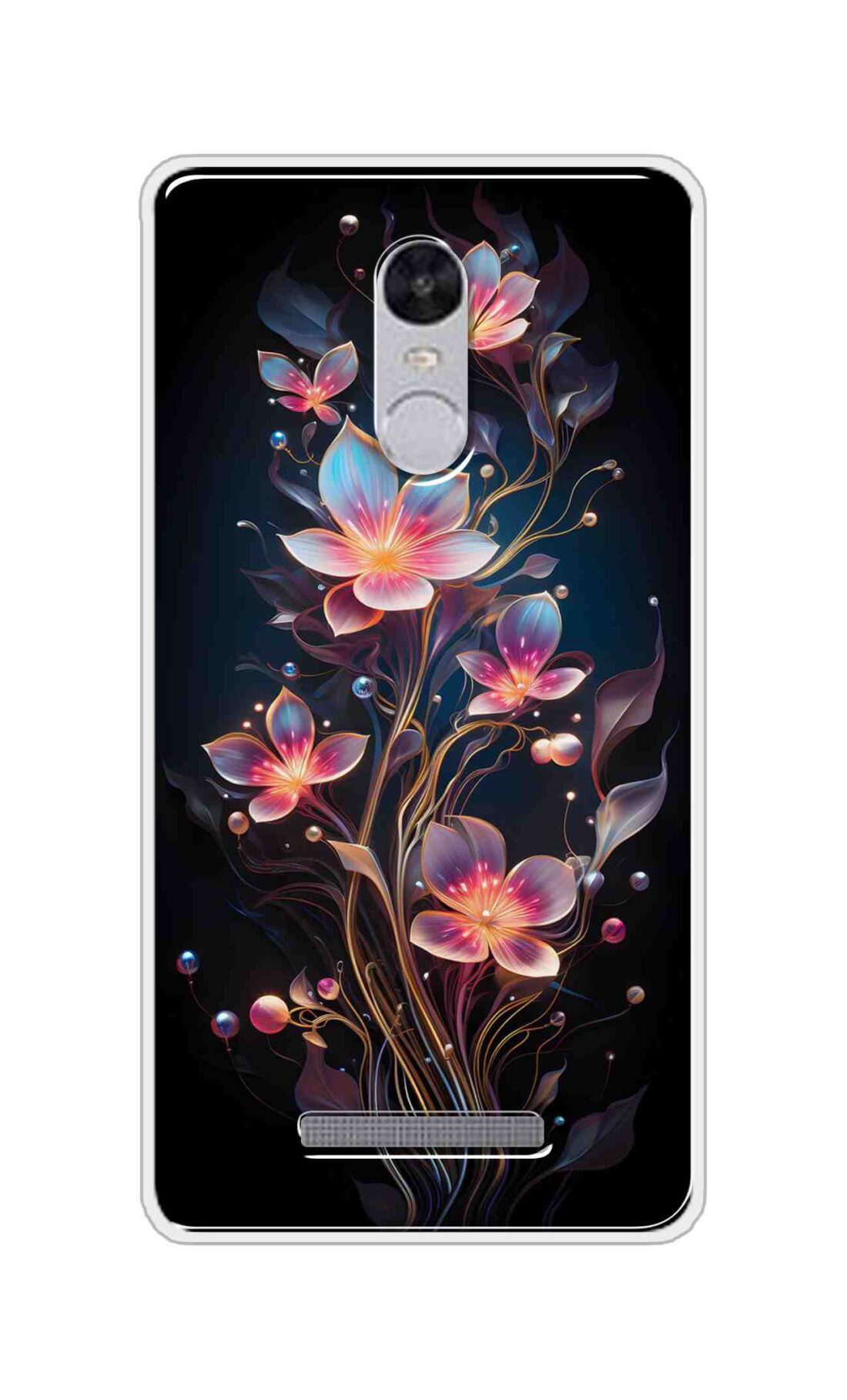 Coberta Back Cover For Xiaomi Redmi Note 3 Back Cover Stylish Case - Asthetic Flowers in Black Design D16523