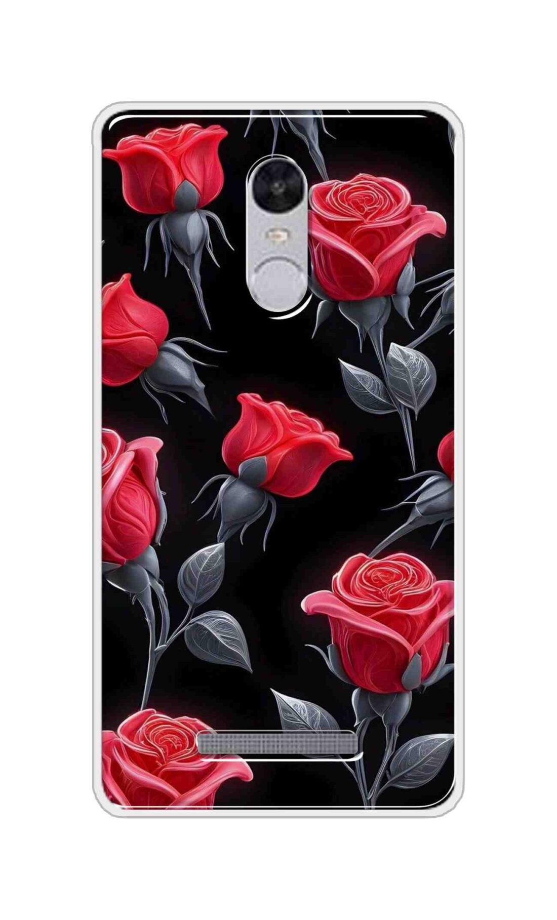Coberta Back Cover For Xiaomi Redmi Note 3 Back Cover Stylish Case - Red Rose Flowers in Black Design D16570