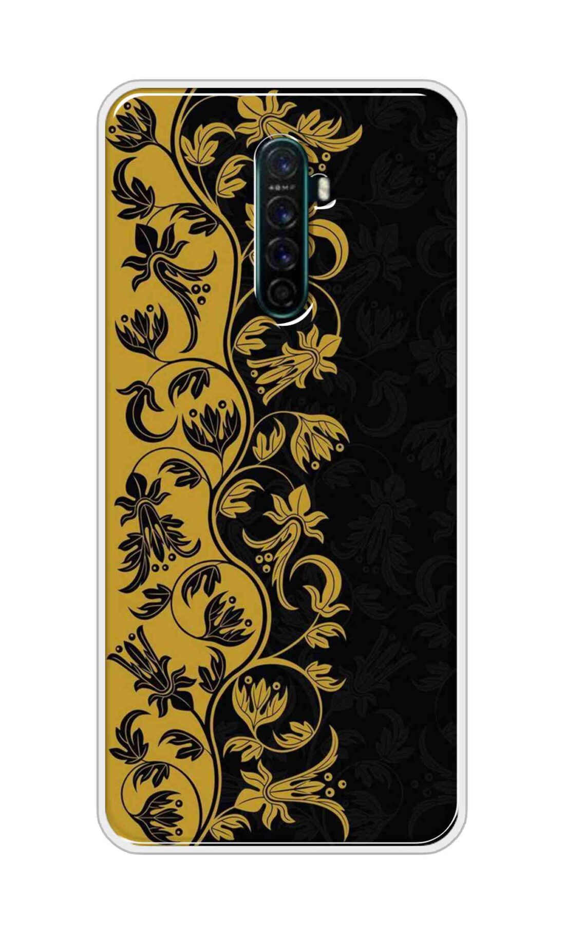 Coberta Back Cover For Oppo Reno Ace Back Cover Stylish Case - Black and Yellow Leaves Design D16518