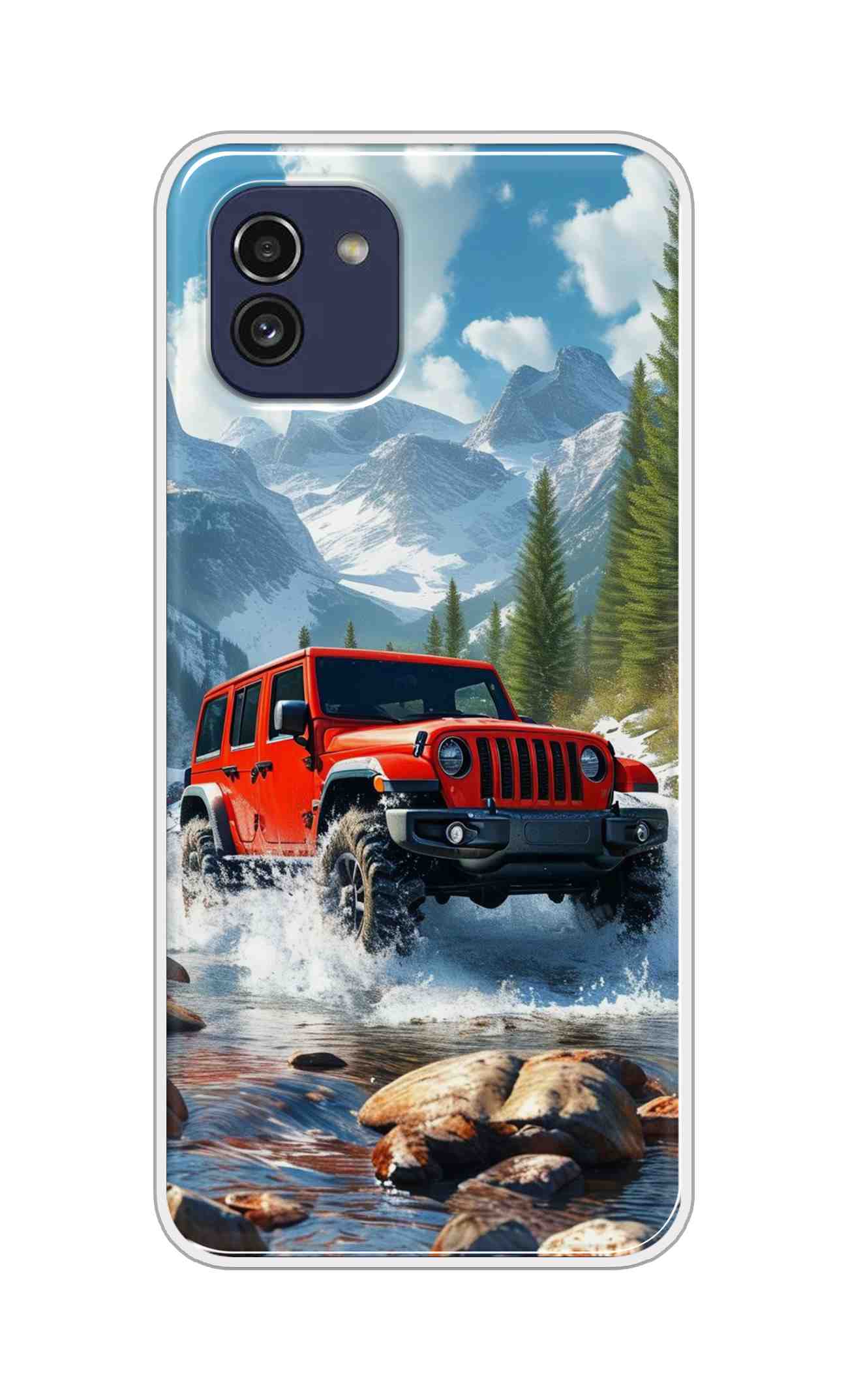 Coberta Back Cover For Samsung Galaxy A03 Back Cover Stylish Case - Red Car in Nature Design D16513