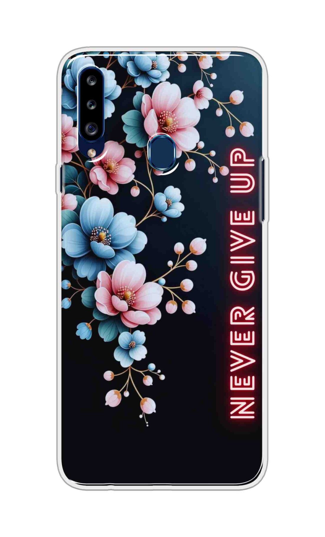Coberta Back Cover For Samsung Galaxy A20s Back Cover Stylish Case - Never Give Up with Flowers Design D16500