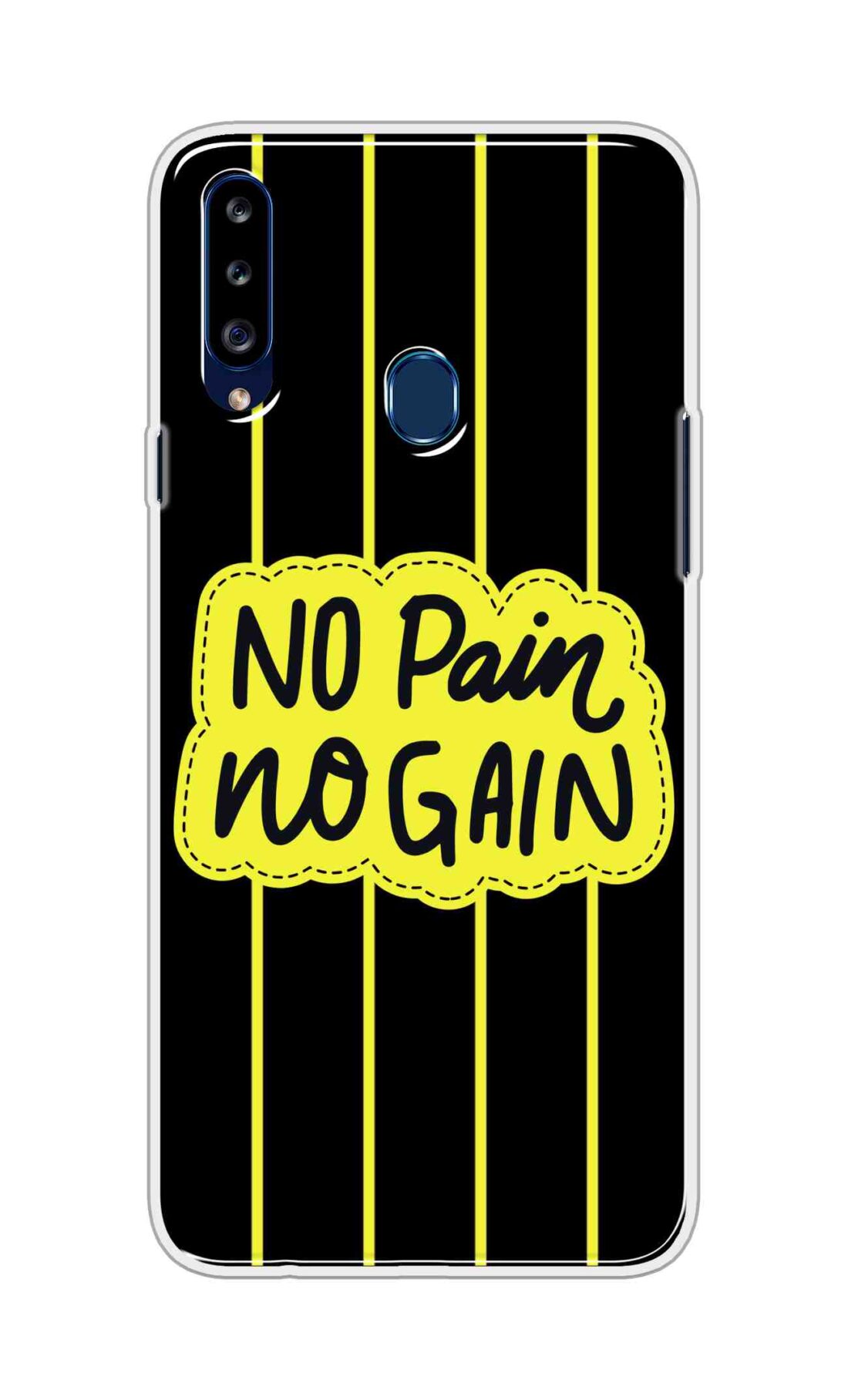 Coberta Back Cover For Samsung Galaxy A20s Back Cover Stylish Case - No Pain No Gain in Yellow Design D16508
