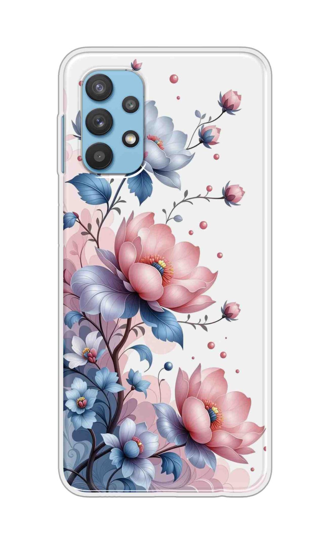 Coberta Back Cover For Samsung Galaxy A32 Back Cover Stylish Case - Asthetic Flowers in White Design D16607