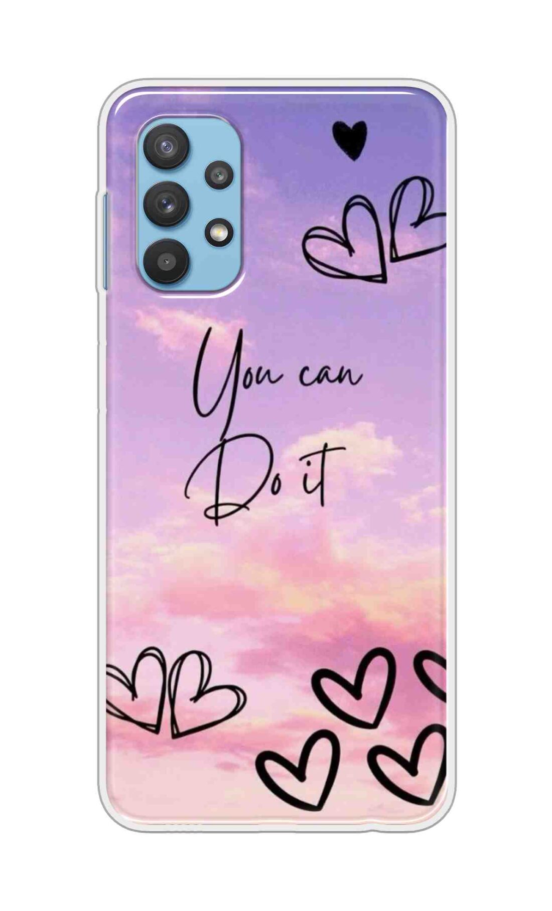Coberta Back Cover For Samsung Galaxy A32 5G Back Cover Stylish Case - You Can Do It and Hearts Design D16539
