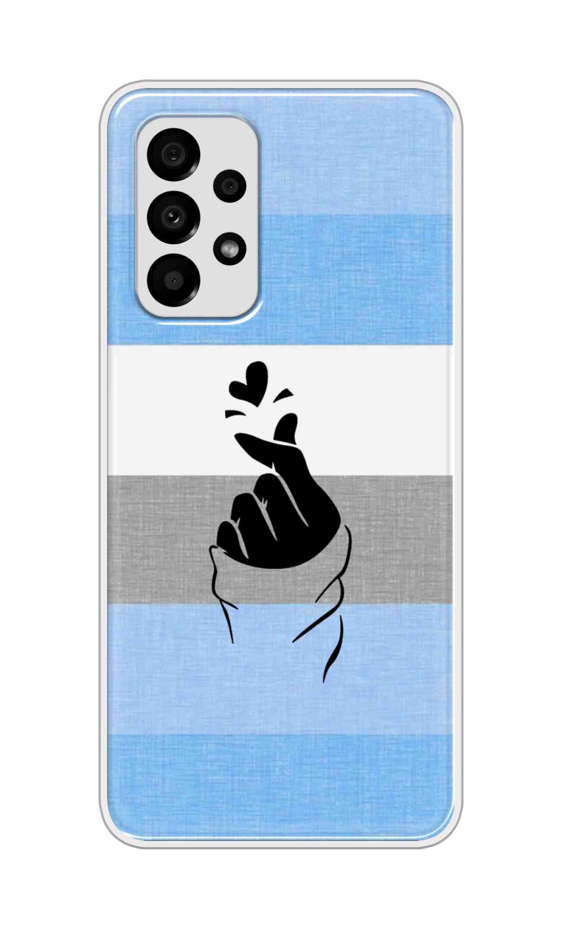 Coberta Back Cover For Samsung Galaxy A73 Back Cover Stylish Case - Blue and Grey Korean Heart Design D14909