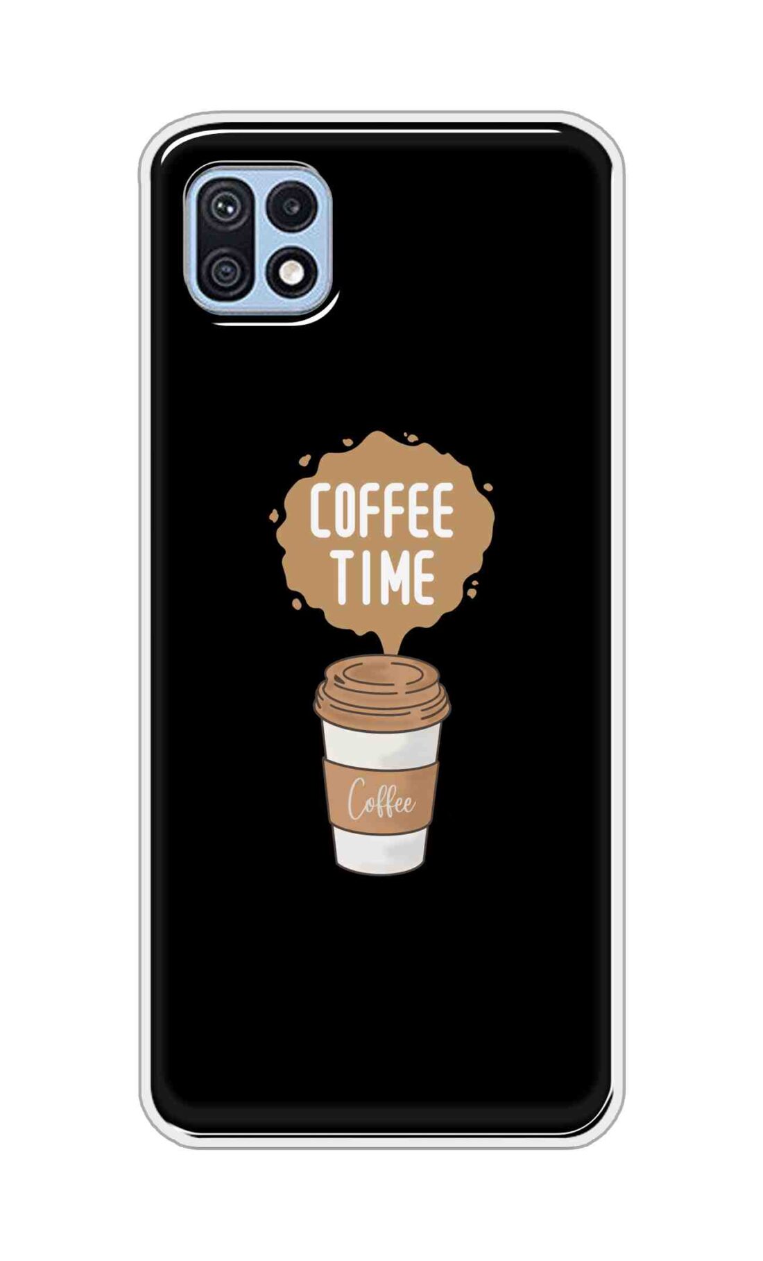 Coberta Back Cover For Samsung Galaxy F42 5G Back Cover Stylish Case - Coffee Time in Black Design D16647