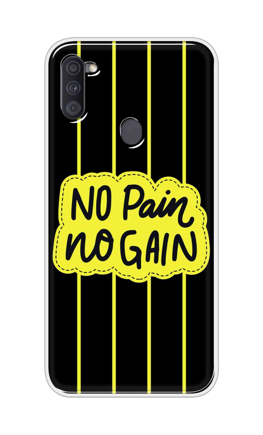 Coberta Back Cover For Samsung Galaxy A11 Back Cover Stylish Case - No Pain No Gain in Yellow Design D16508