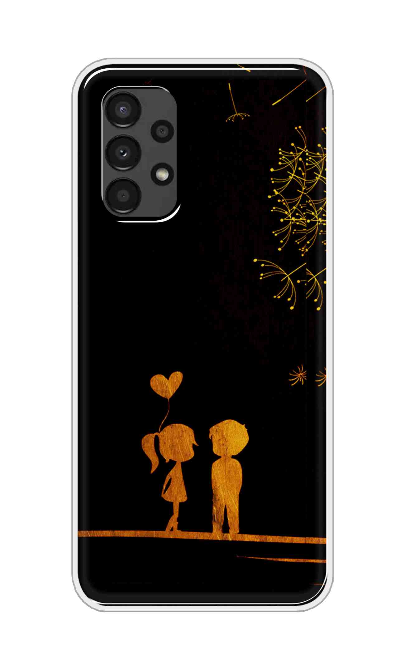 Coberta Back Cover For Samsung Galaxy A13 5G Back Cover Stylish Case - Girl and Boy Love in Black Design D11017